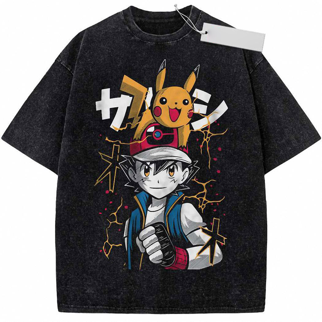 Pikachu vs Ash Ketchum Shirt, Pokemon shirt, Anime Shirt, Vintage T Shirt 3