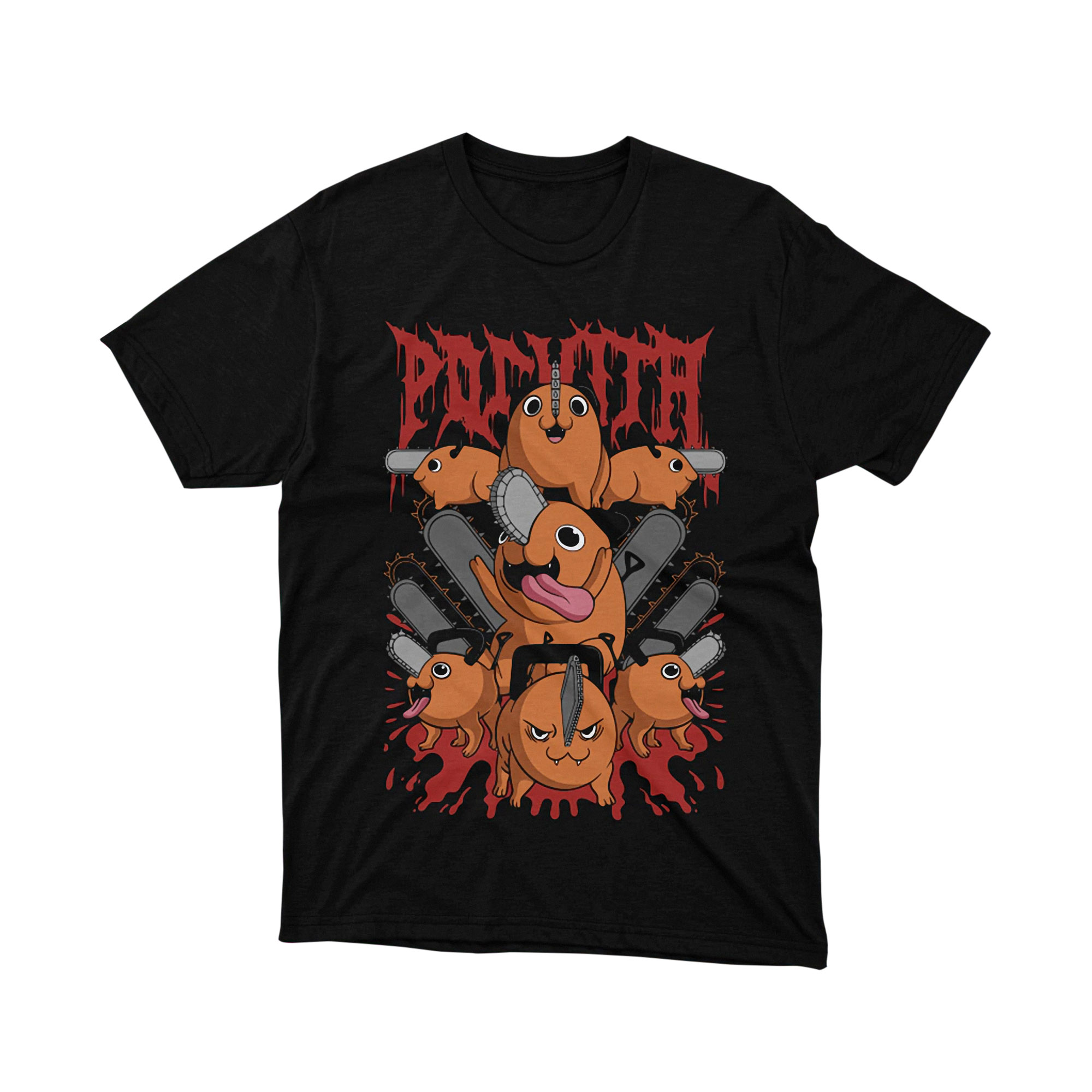 Pochita Multiple Faces Chainsaw Man Tee Unisex Anime Graphic Shirt Manga Gift for Fans