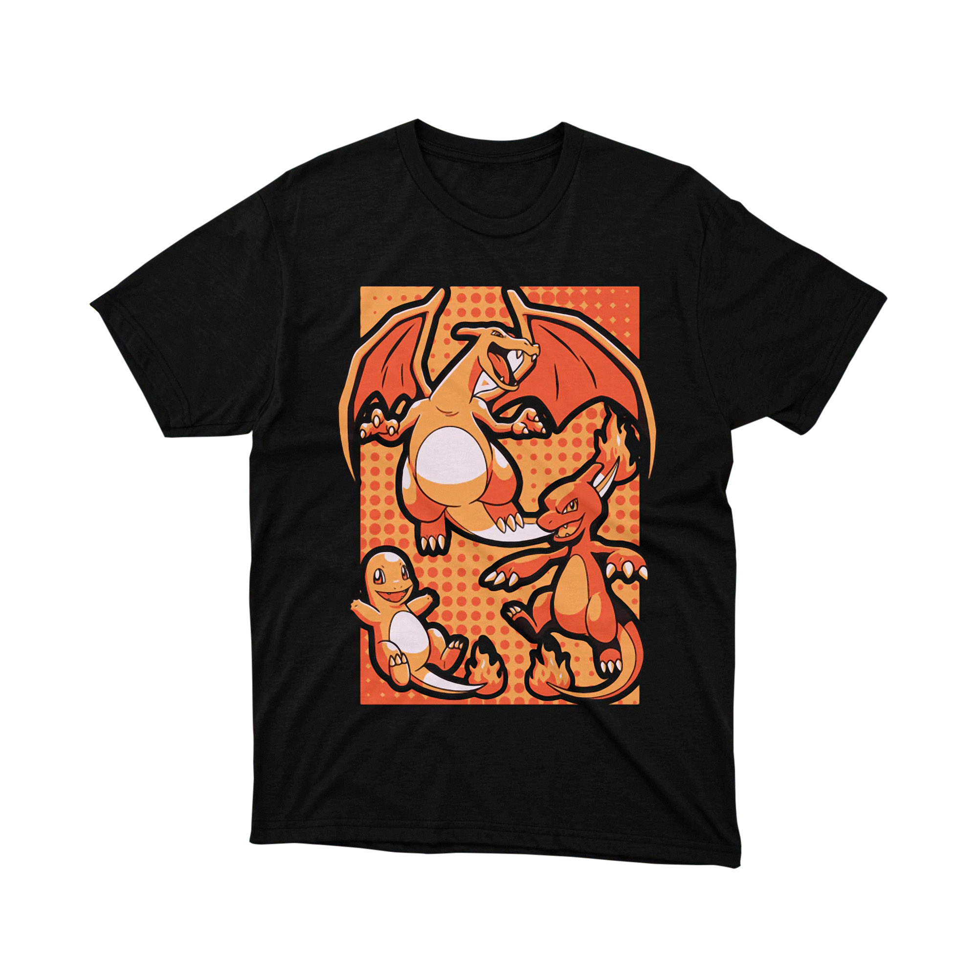 Pokemon Charizard Charmeleon Charmander Fire Evolution T Shirt