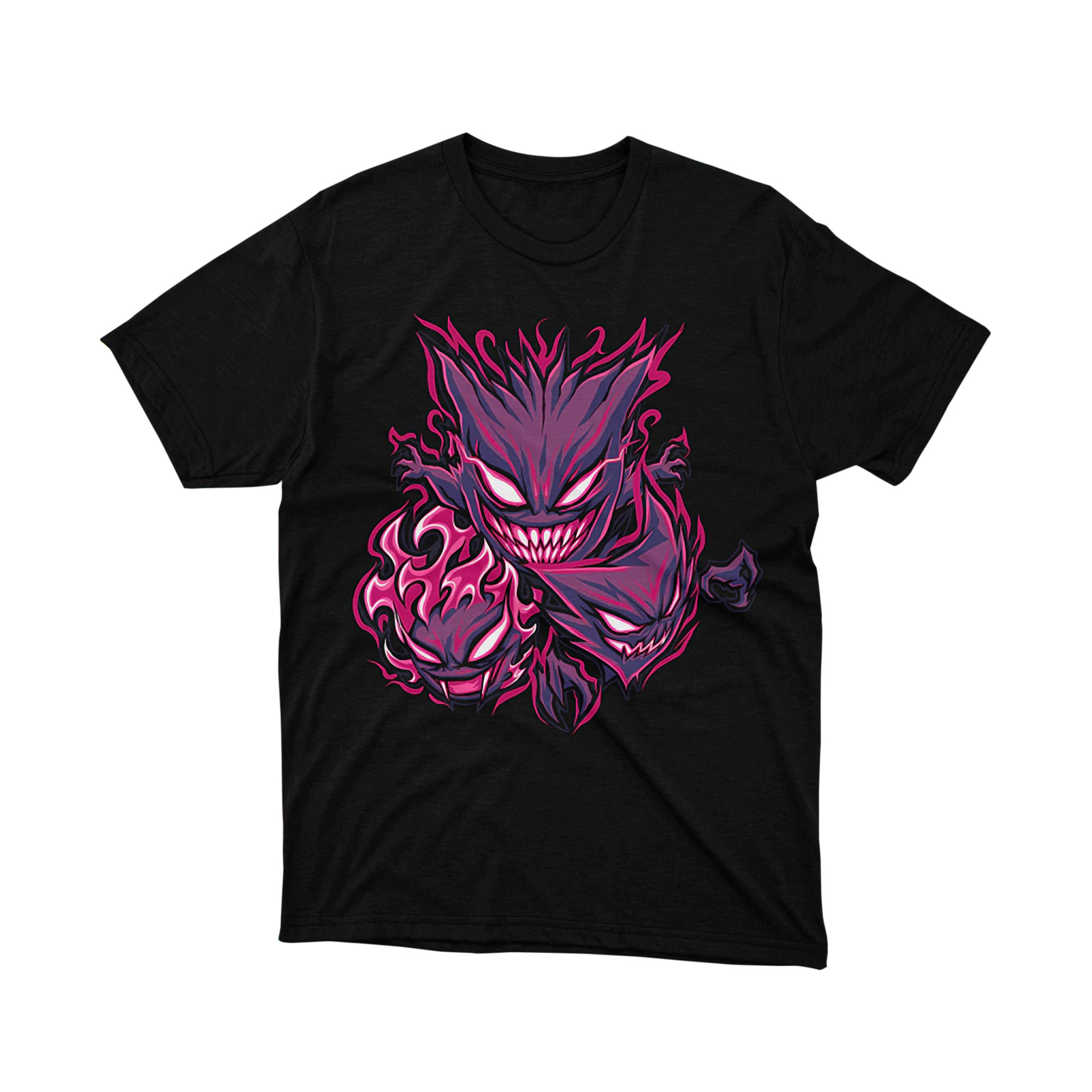 Pokemon Gengar Haunter Gastly Ghost Trio T Shirt Neon