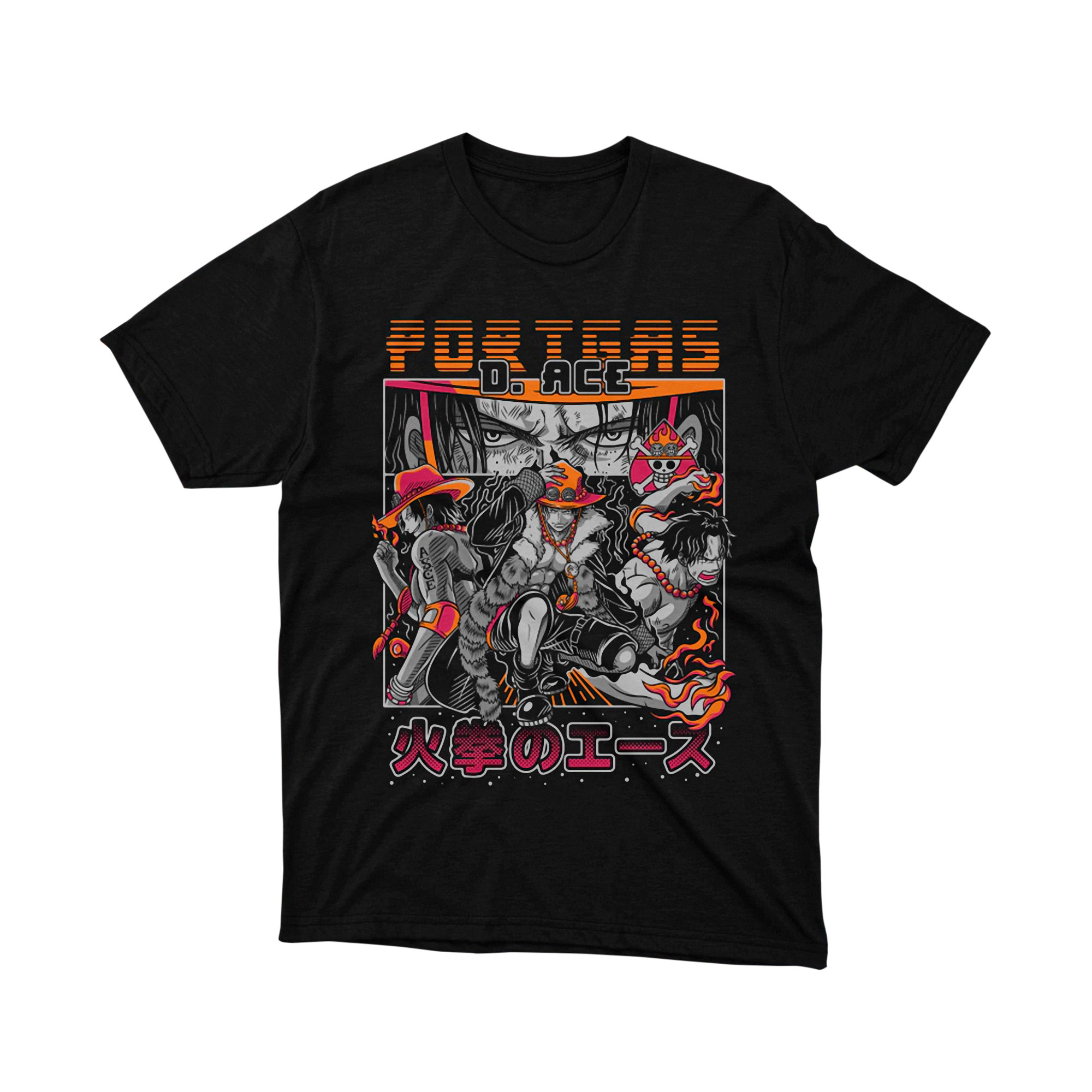 Portgas D Ace T Shirt, Fire Fist Pirate Anime Graphic Tee, One Piece Flame Power Shirt for Men and Women, Otaku Gift for Fans