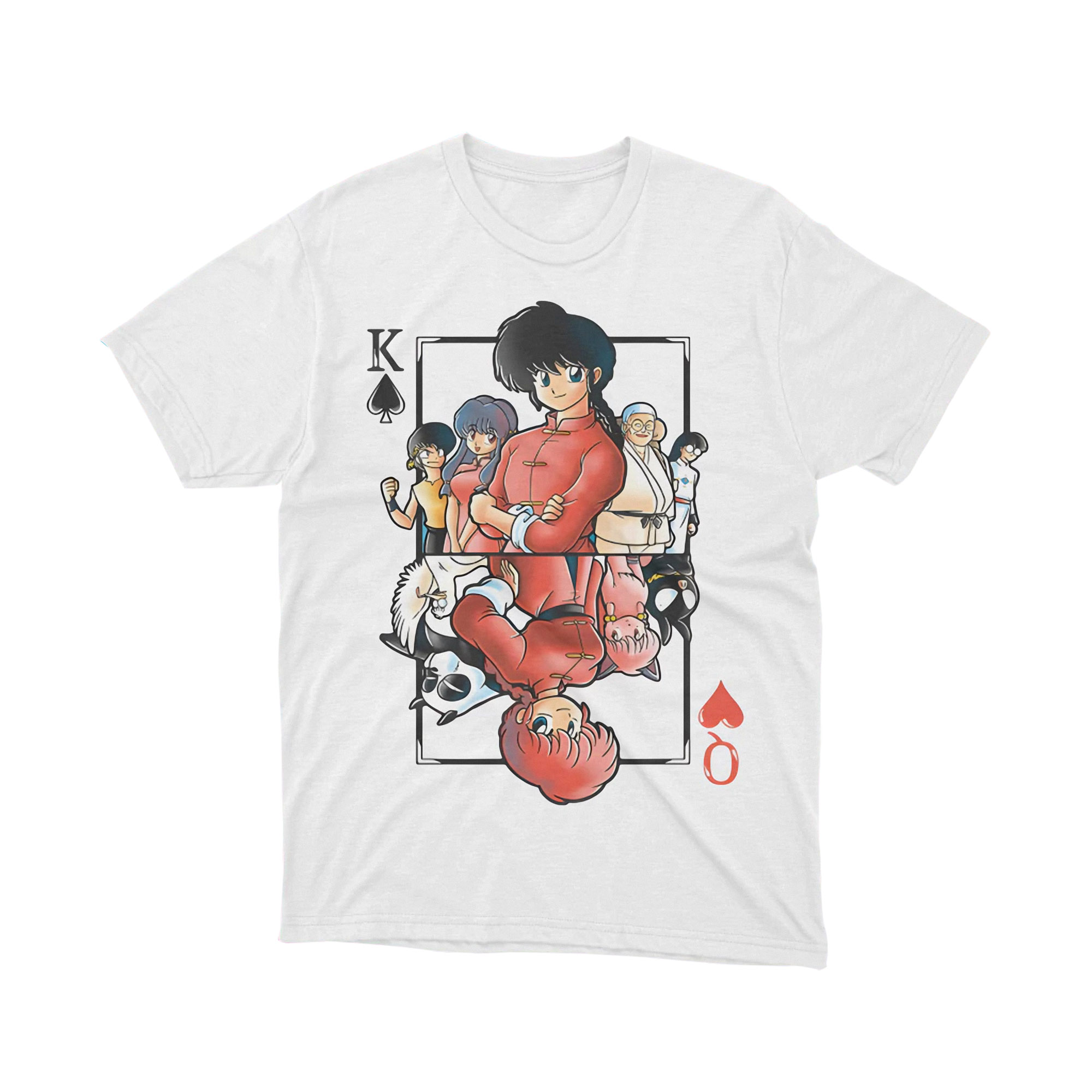 Ranma Half Playing Card King Spade Double Sided Character Art T Shirt