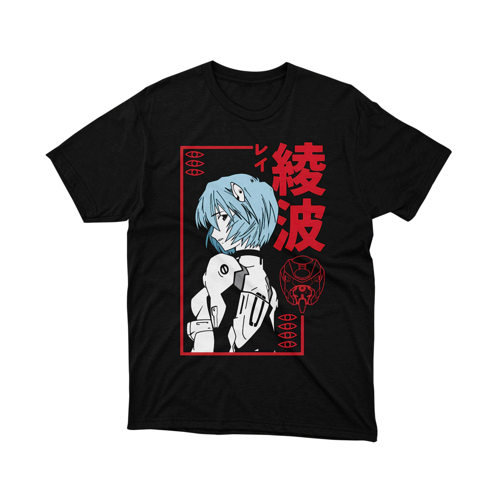 Rei Ayanami Anime Shirt Blue Hair Girl Graphic Tee Japanese Style Poster Design Shirt for Men and Women