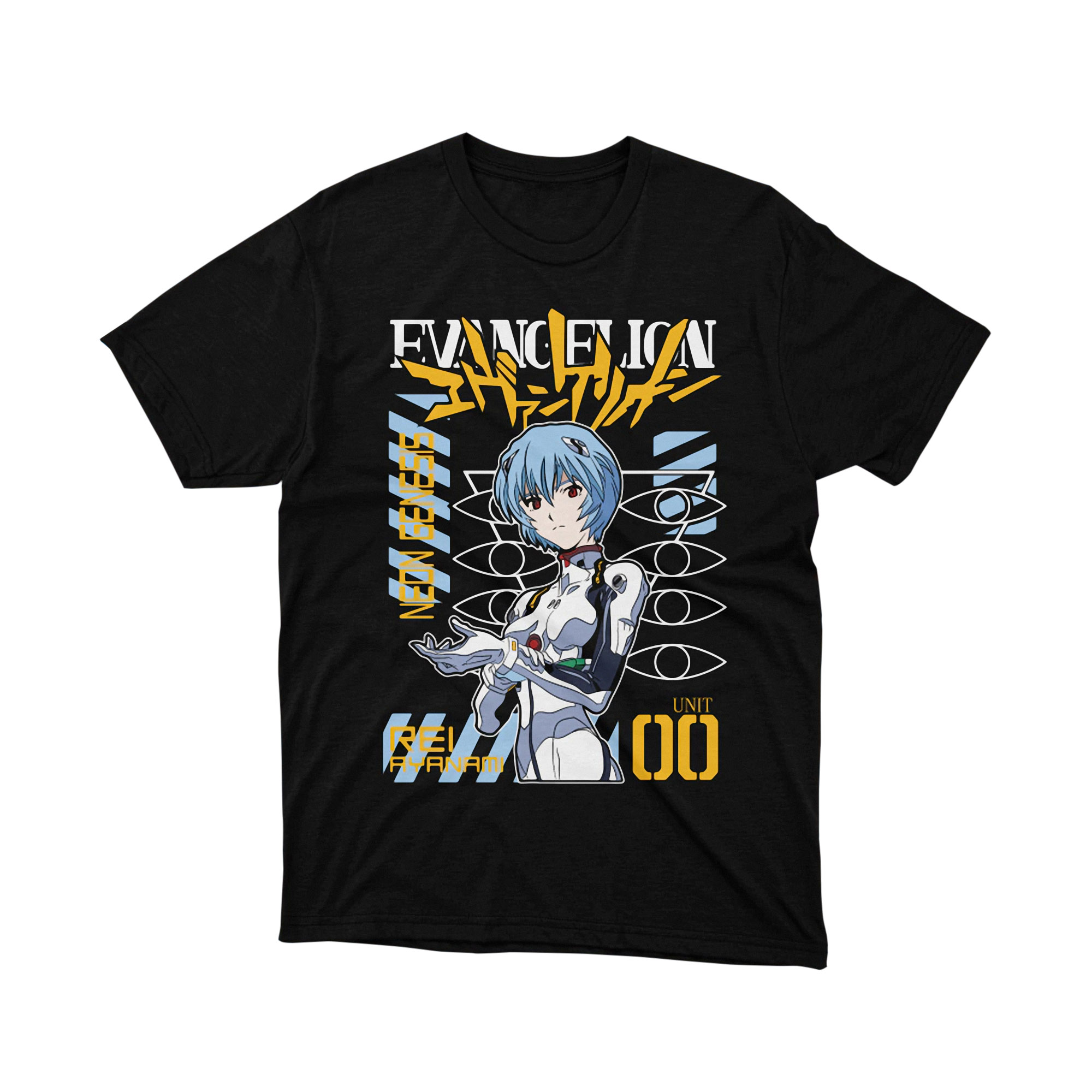 Rei Ayanami Neon Genesis Evangelion Anime Eyes Graphic T Shirt Otaku Tee
