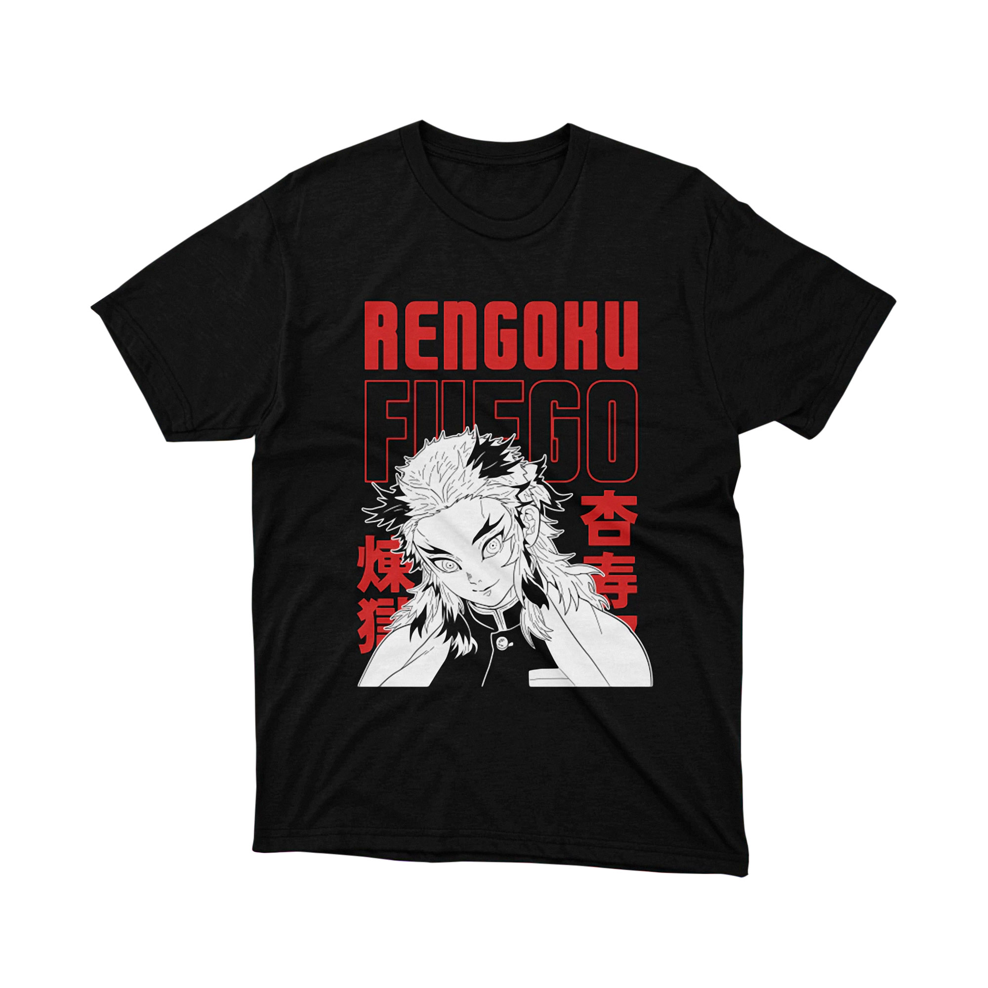Rengoku Fierce Gaze Demon Slayer Anime T Shirt Flame Hashira Manga Art