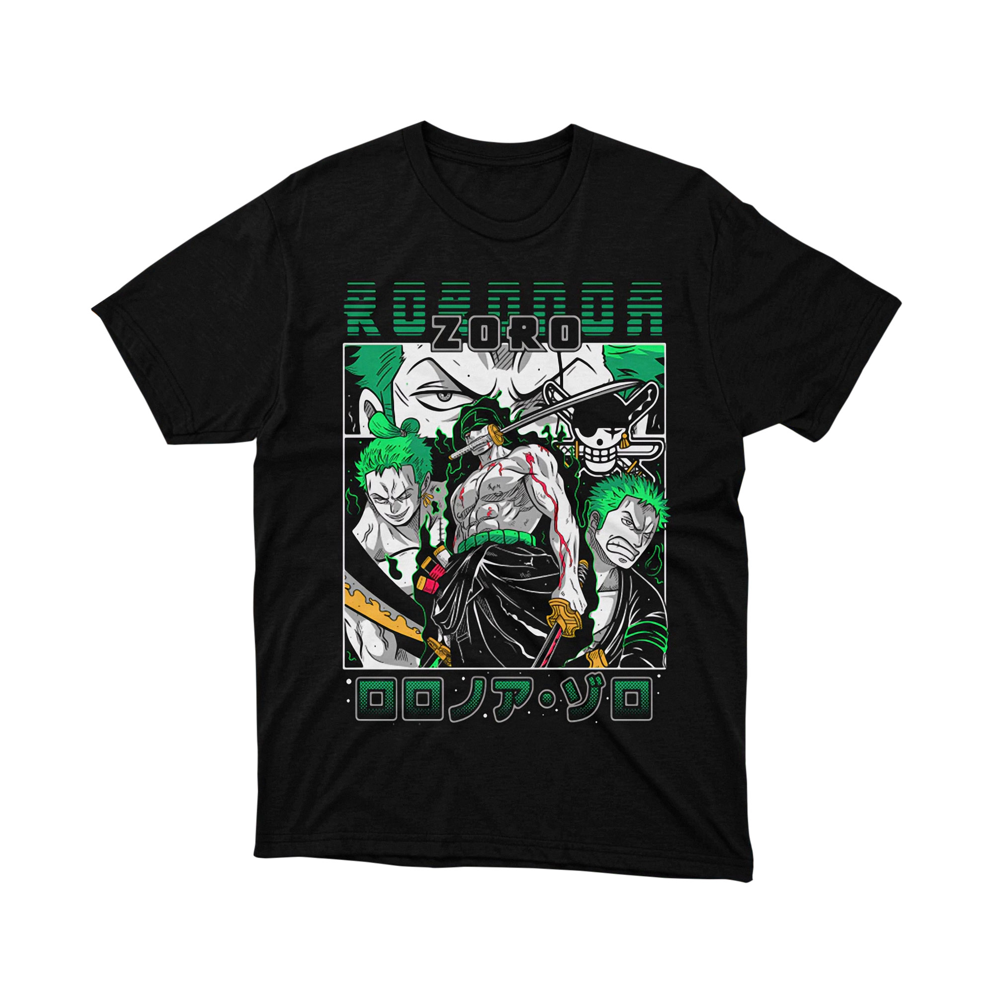 Roronoa Zoro Green Swordsman Strength Anime One Piece T Shirt