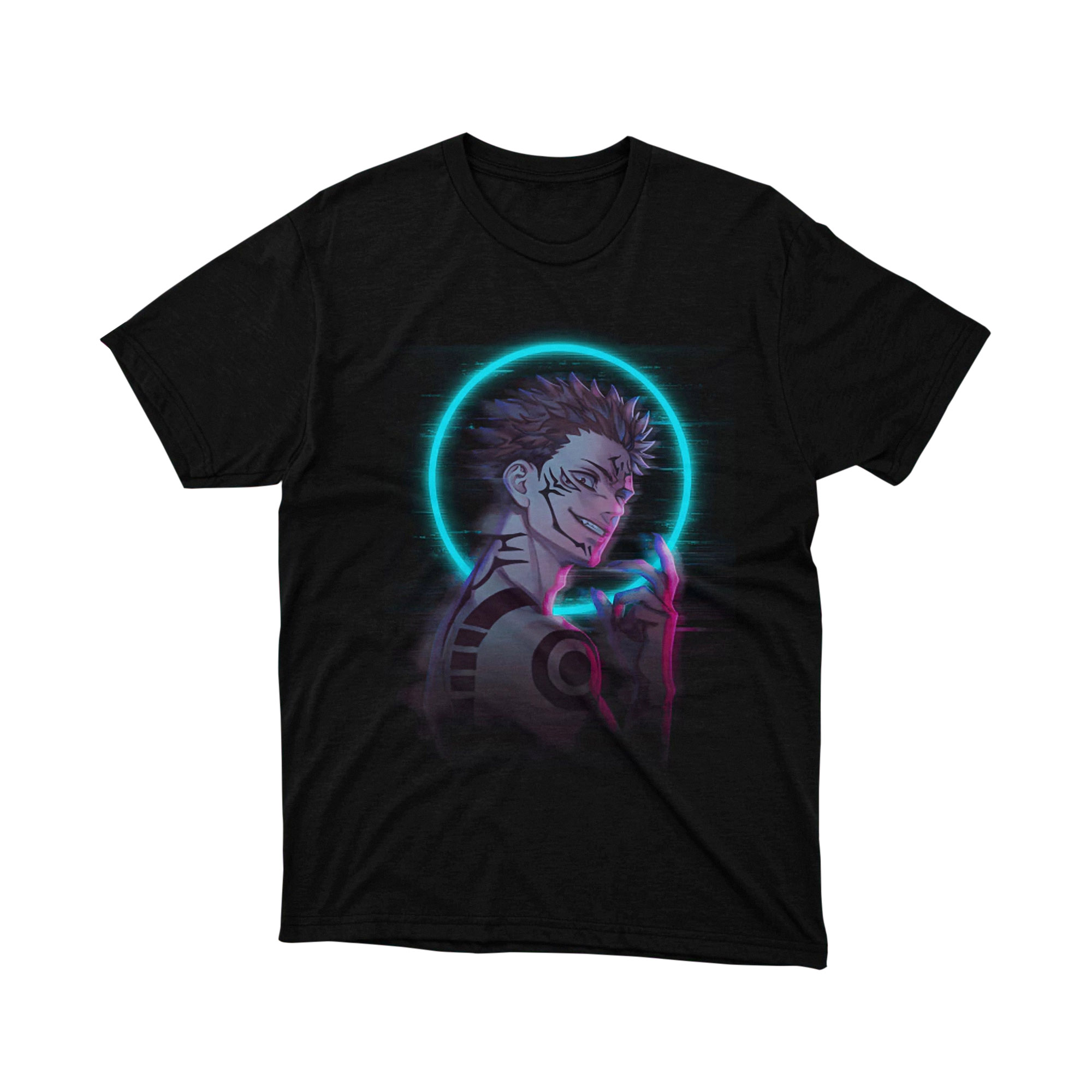 Ryomen Sukuna Neon Aura Jujutsu Kaisen Anime Evil Manga T Shirt