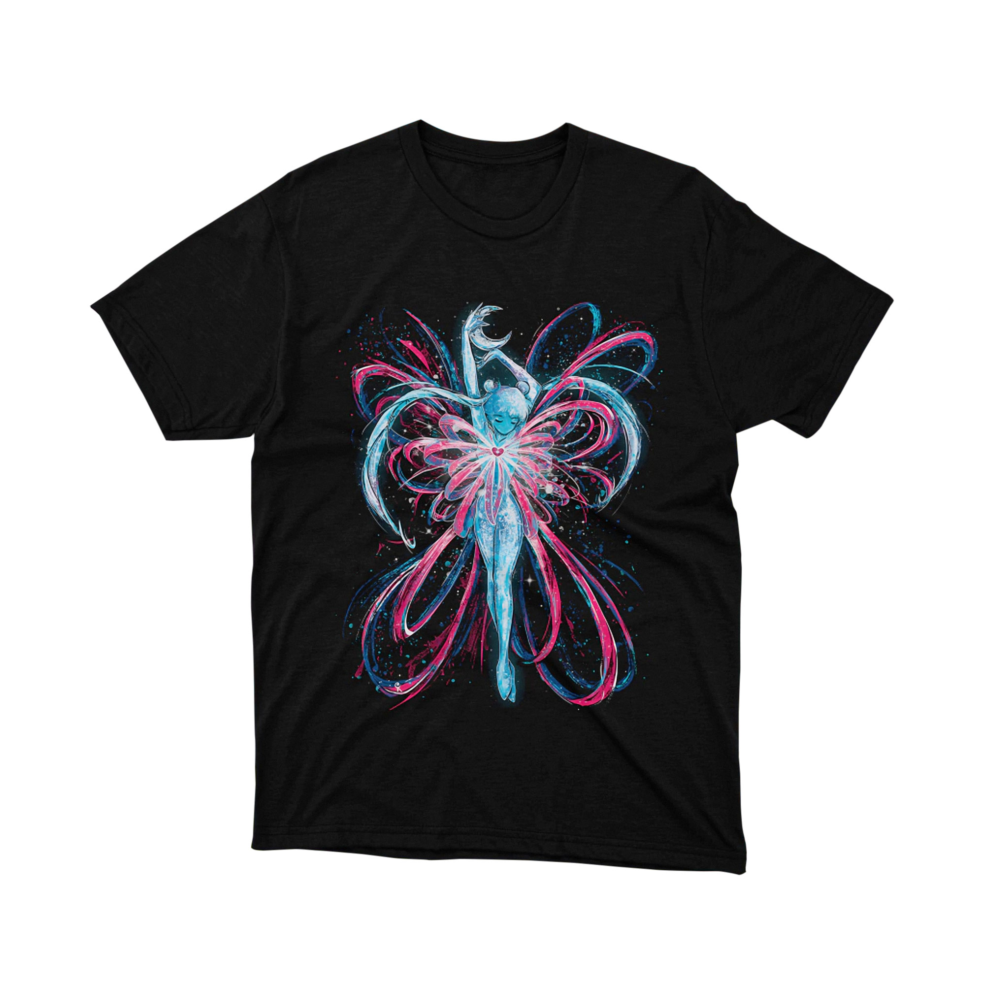 Sailor Moon Cosmic Dance Pink Blue Ribbon Magical Transformation T Shirt
