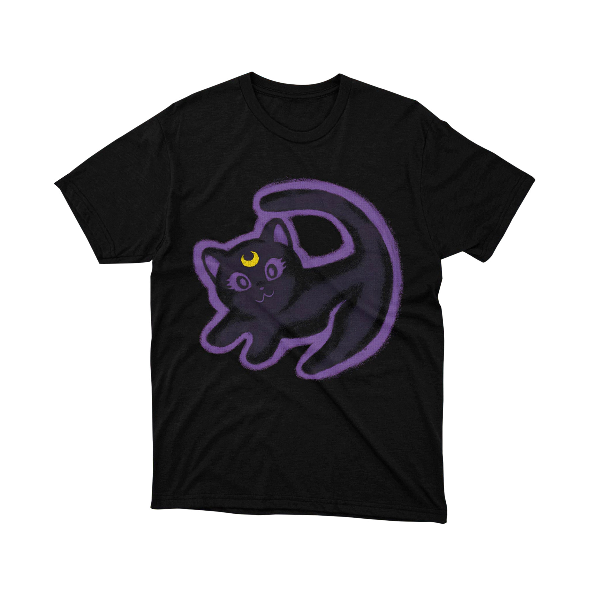 Sailor Moon Luna Cat Lying Down Cute T Shirt