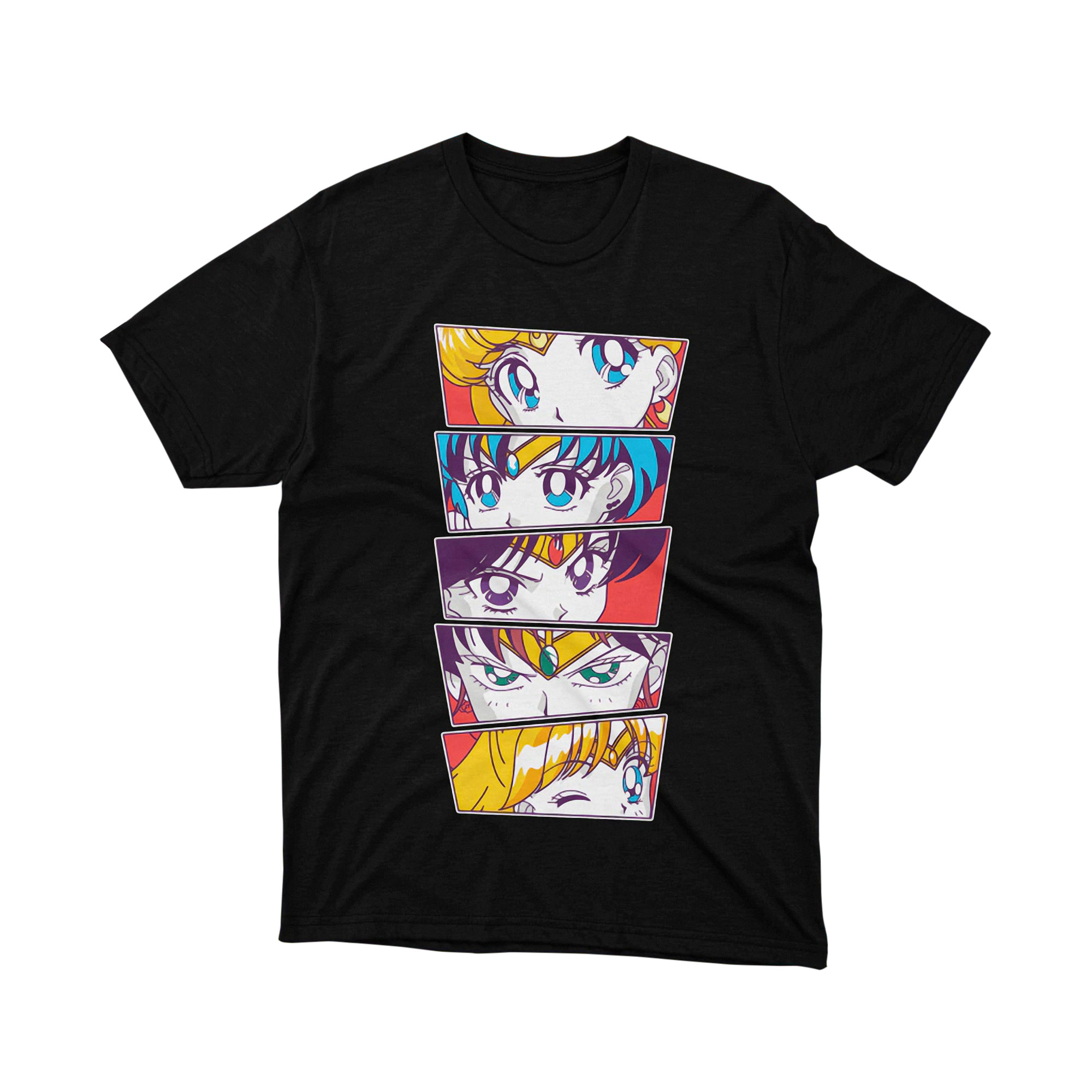 Sailor Moon Outer Inner Senshi Eyes Stack T Shirt