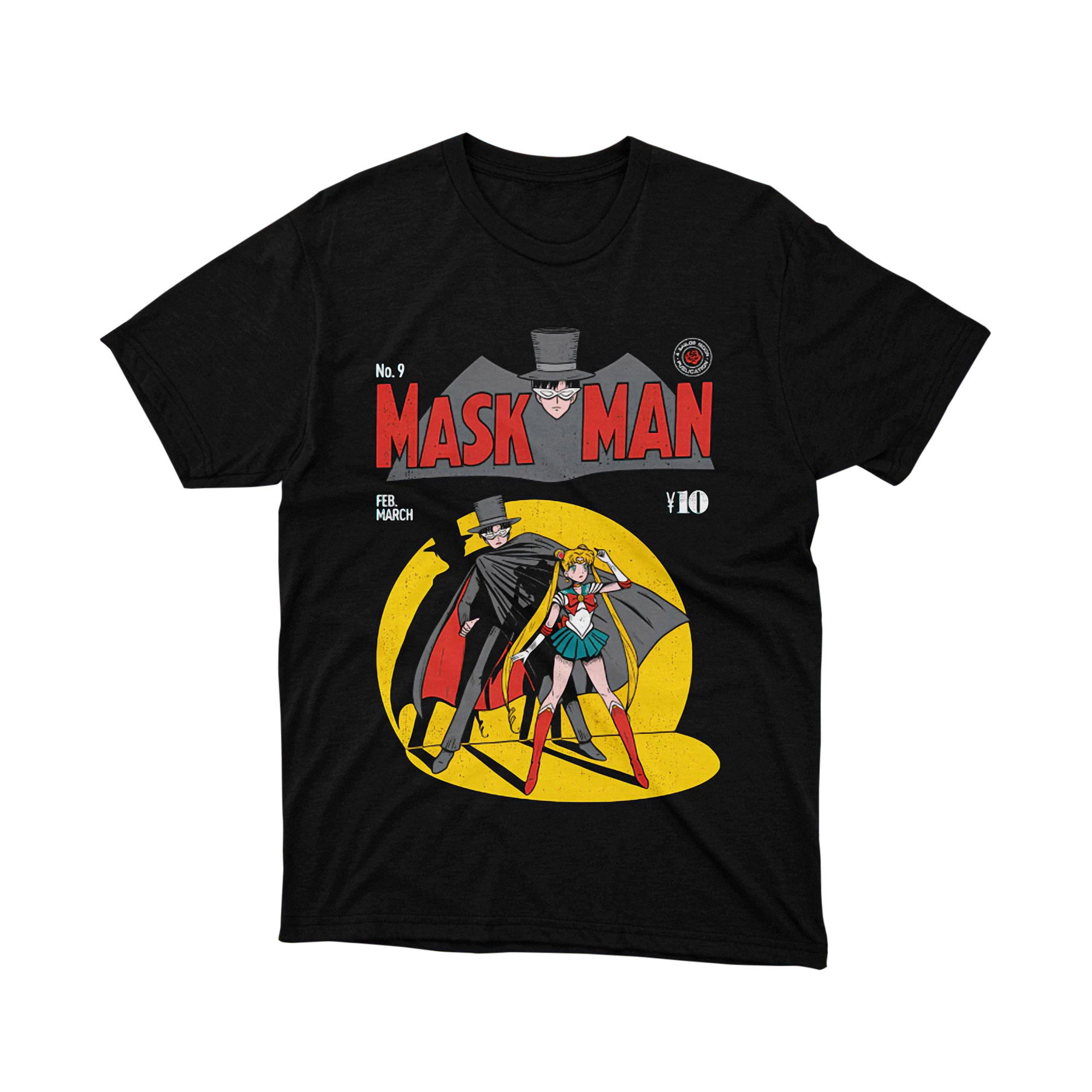 Sailor Moon Tuxedo Mask Man Retro Comic Book T Shirt