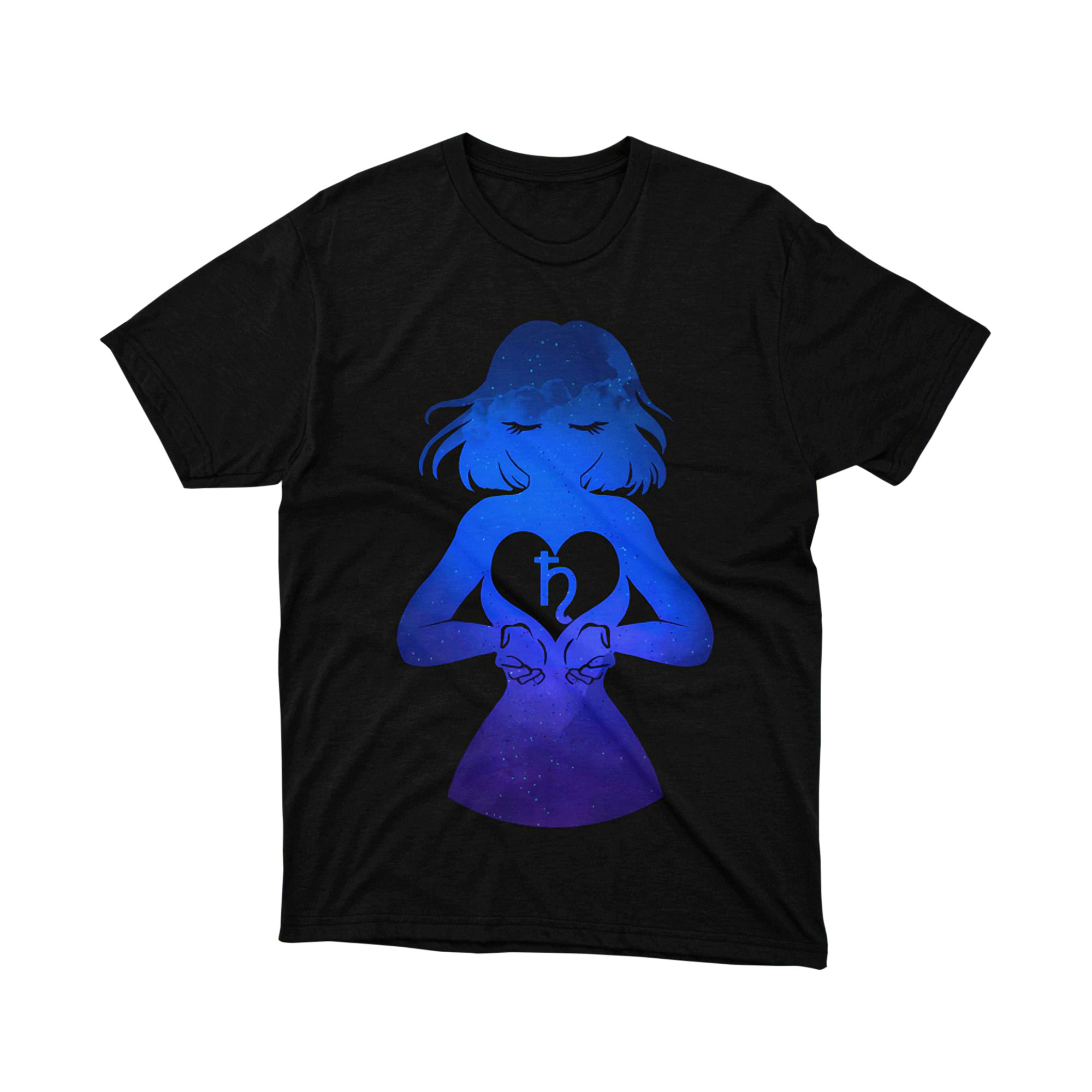 Sailor Saturn Purple Heart Cosmic Girl Silhouette Anime T Shirt