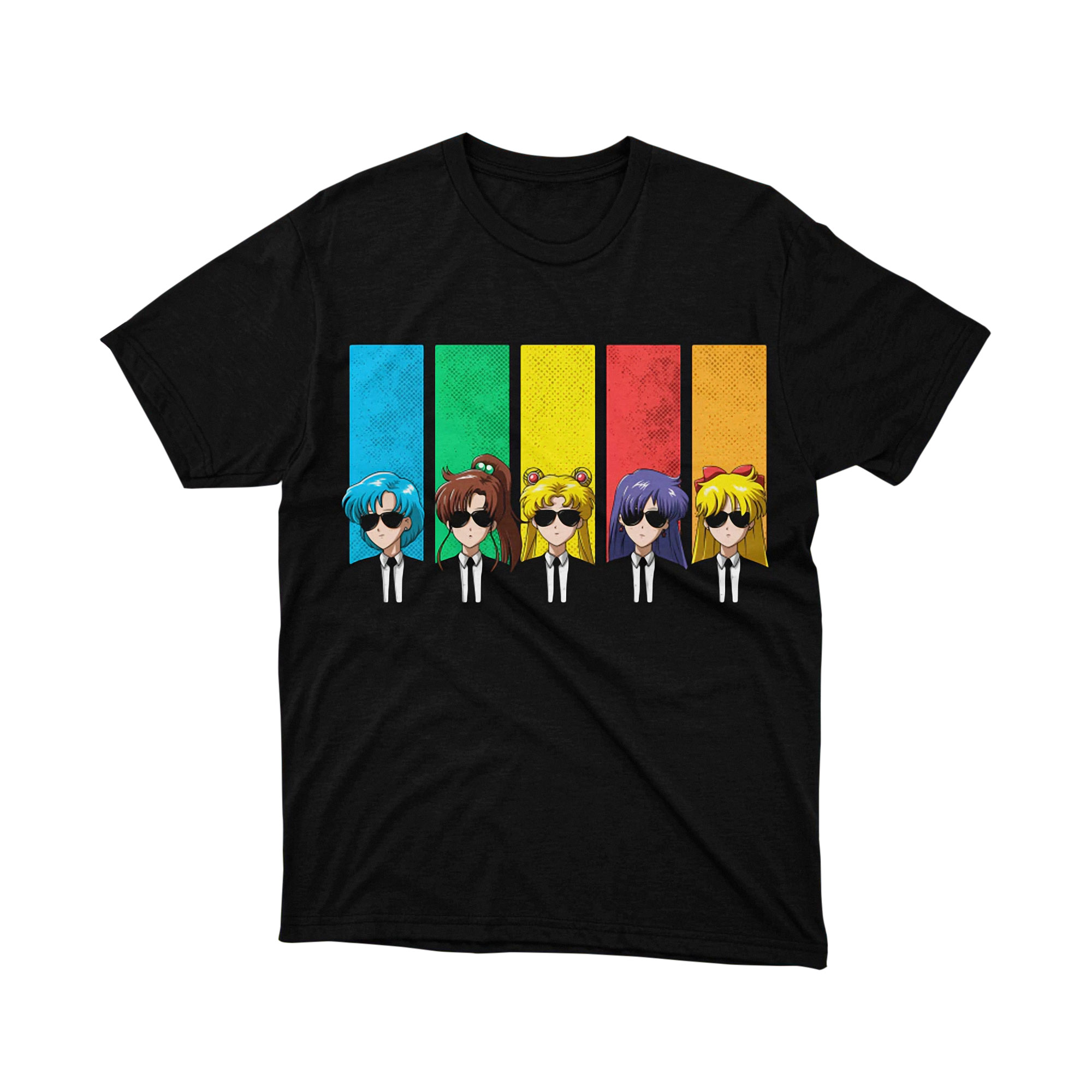 Sailor Scouts Sunglasses Color Bar Sailor Moon Group Retro T Shirt