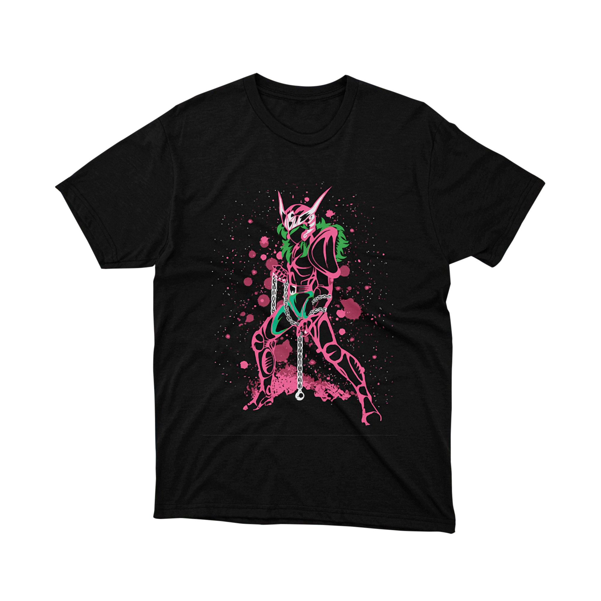 Saint Seiya Andromeda Shun T Shirt Pink Chain Warrior Anime Tee Unisex Manga Shirt for Men and Women Classic Otaku Gift