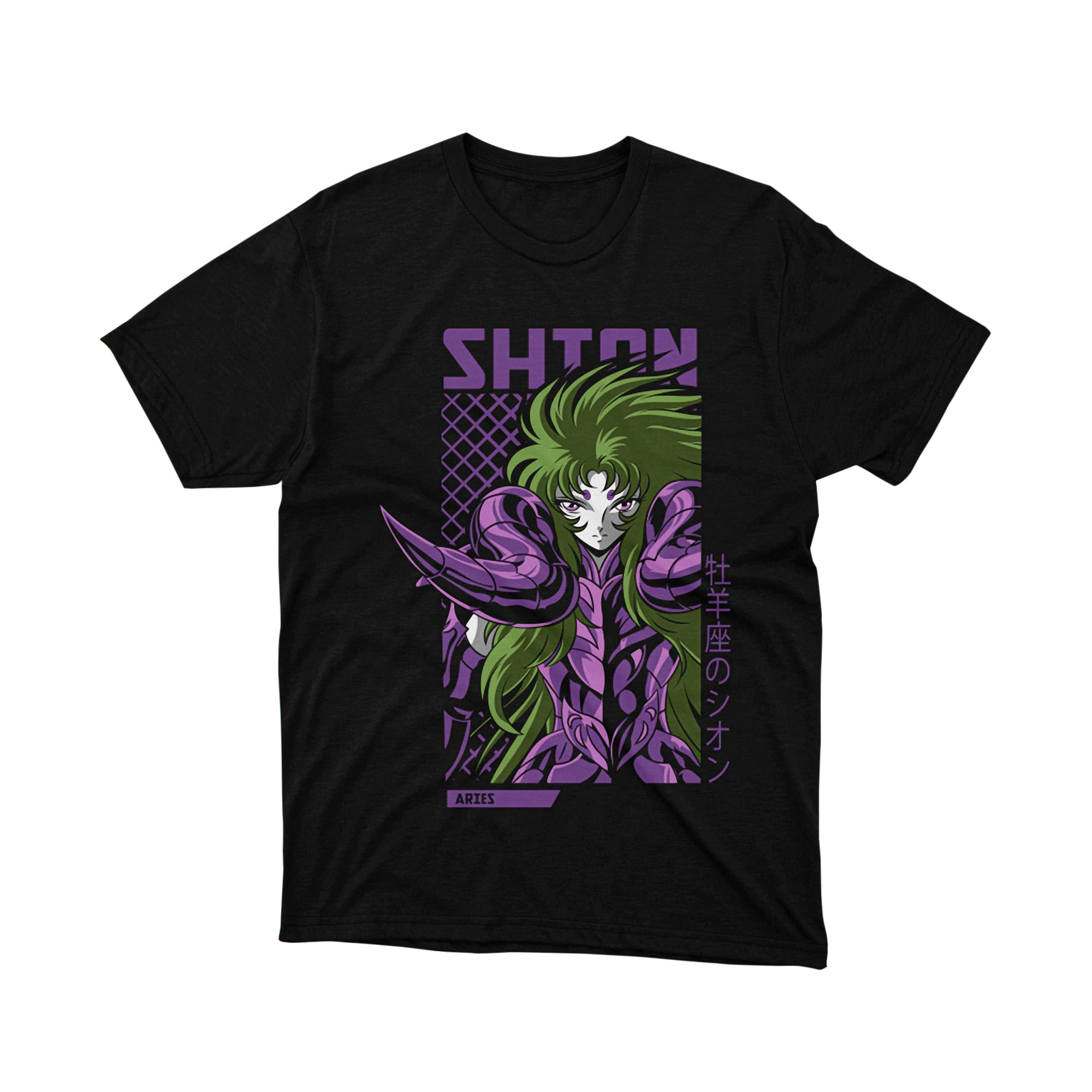 Saint Seiya Aries Shion Purple Gold Armor Anime Manga Tee Zodiac Aries Character
