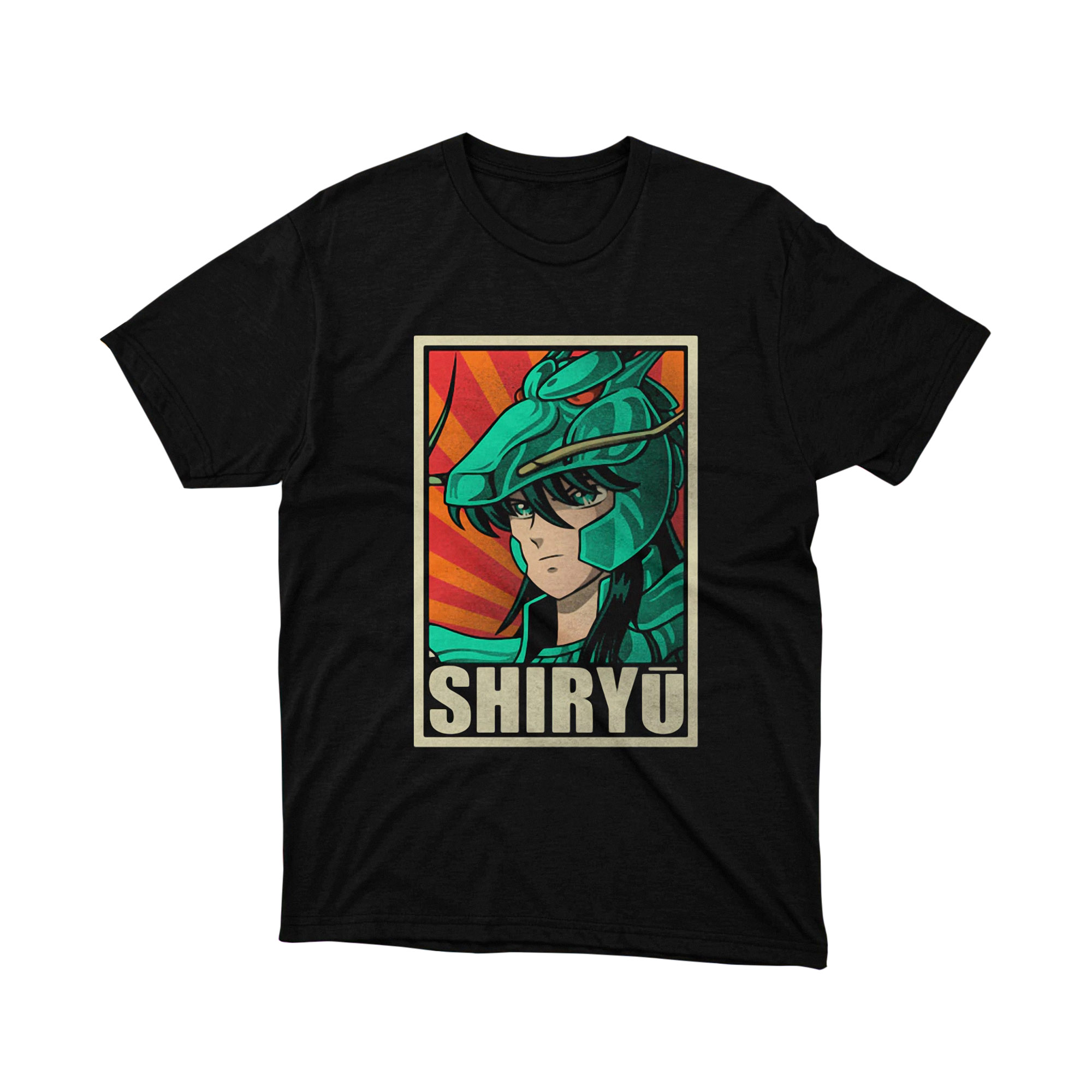 Saint Seiya Dragon Shiryu Vintage Anime Manga Tee Retro Poster Green Armor