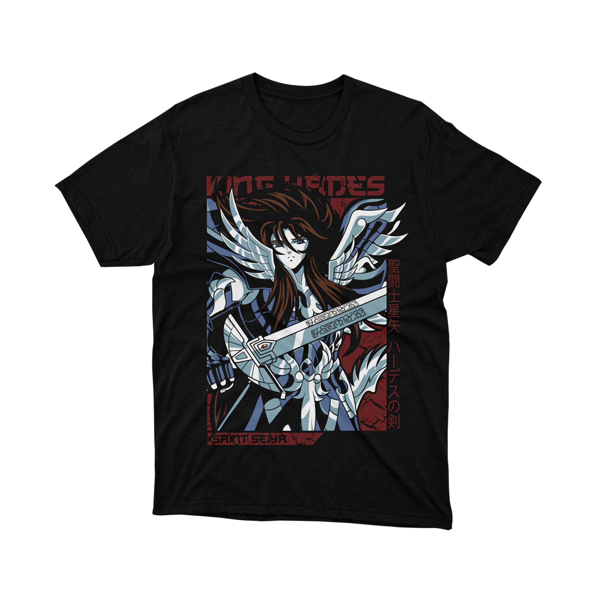Saint Seiya Hades King Sword Anime Manga Mythical Battle Graphic Tee Spirit Armor Art