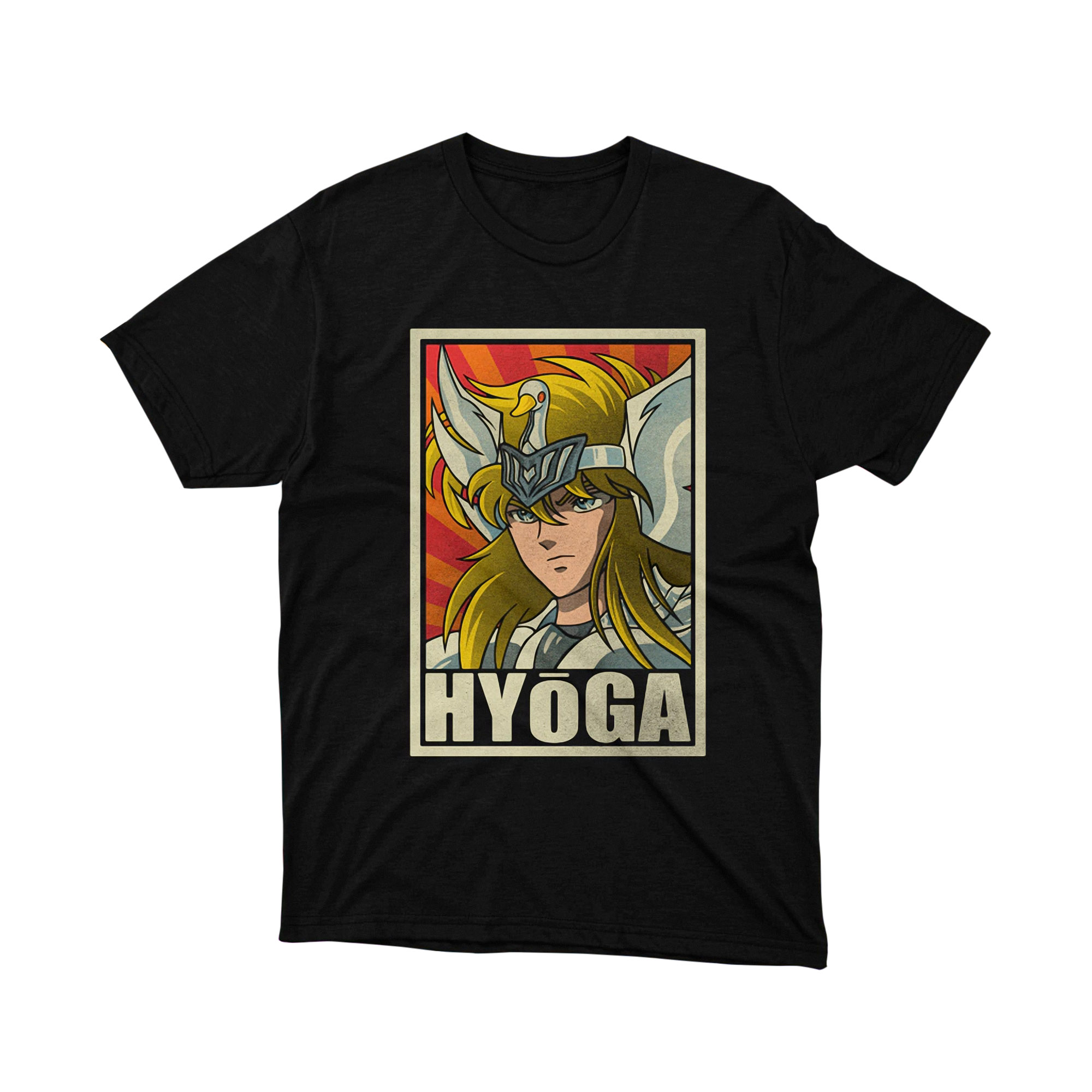 Saint Seiya Hyoga Vintage Hero Anime Manga T Shirt Retro Classic Yellow Armor