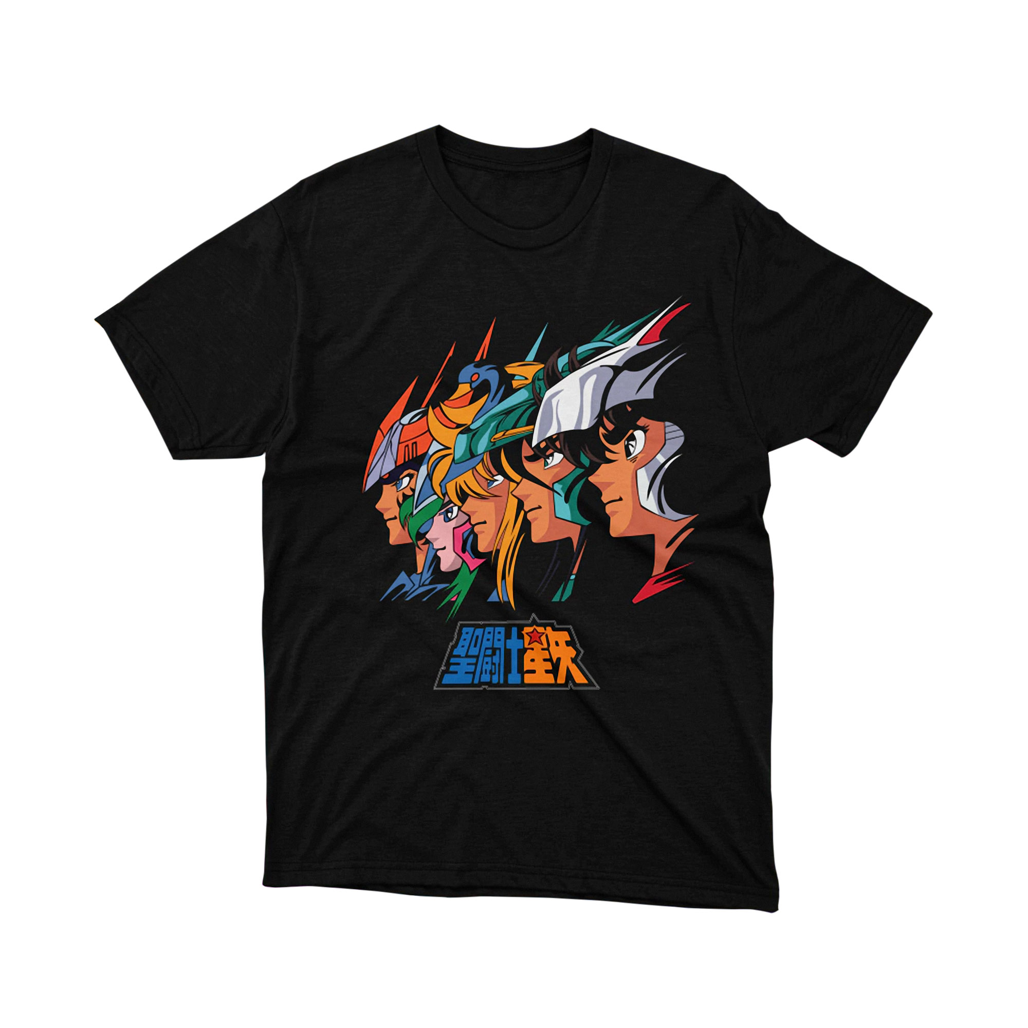 Saint Seiya Main Characters Lineup Classic Five Knights Anime Manga Graphic Tee