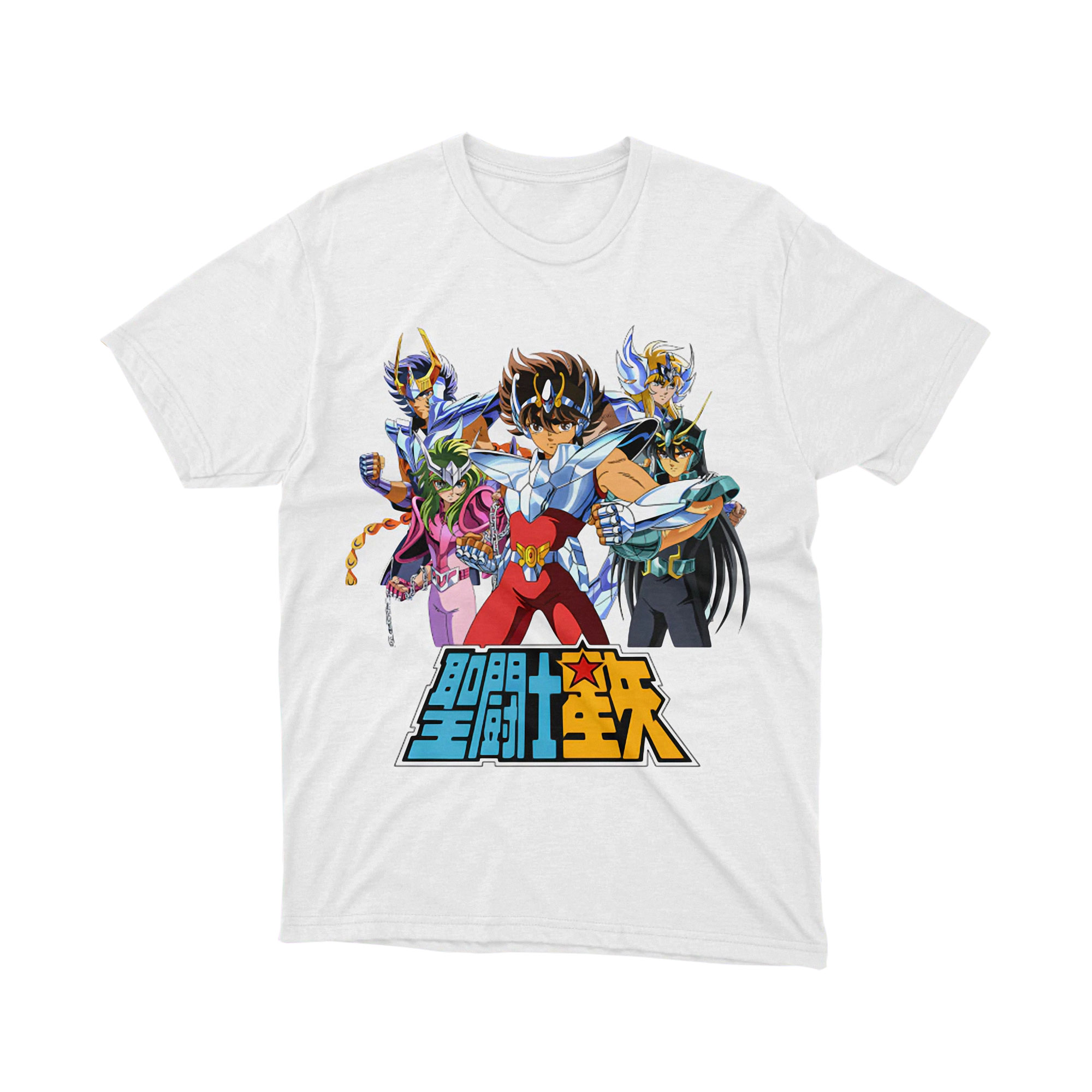 Saint Seiya Team Heroes T Shirt Classic Anime Graphic Tee Unisex Japanese Manga Shirt for Fans Retro Otaku Gift for Men and Women