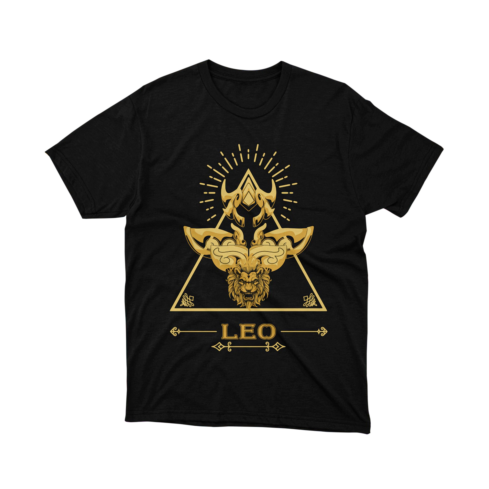 Saint Seiya Zodiac Leo Gold Armor Astrology Lion Symbol Anime Manga Graphic Tee