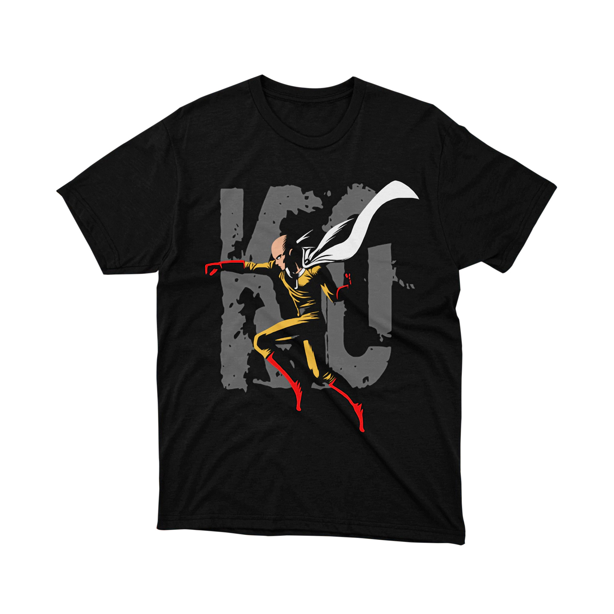 Saitama KO Strike Bold Silhouette One Punch Hero Manga T Shirt
