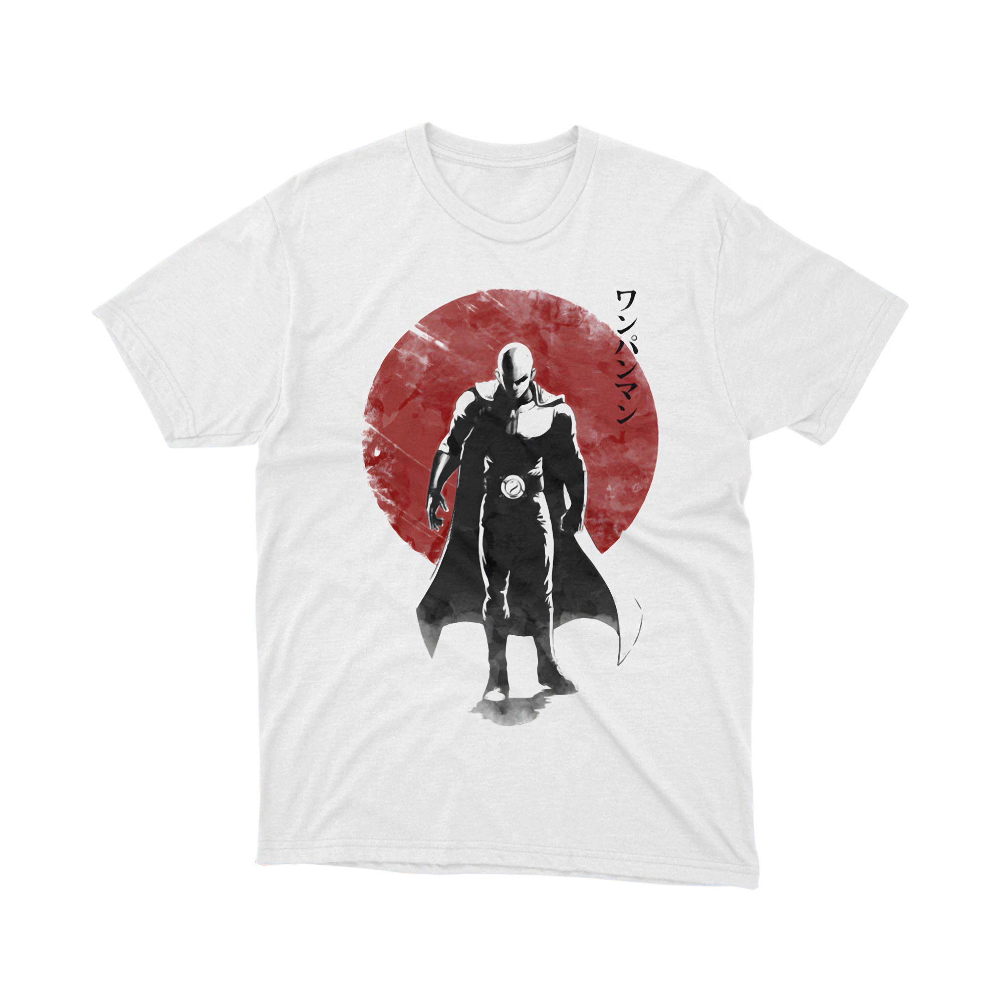 Saitama Red Sun Samurai Minimalist Watercolor One Punch Man T Shirt