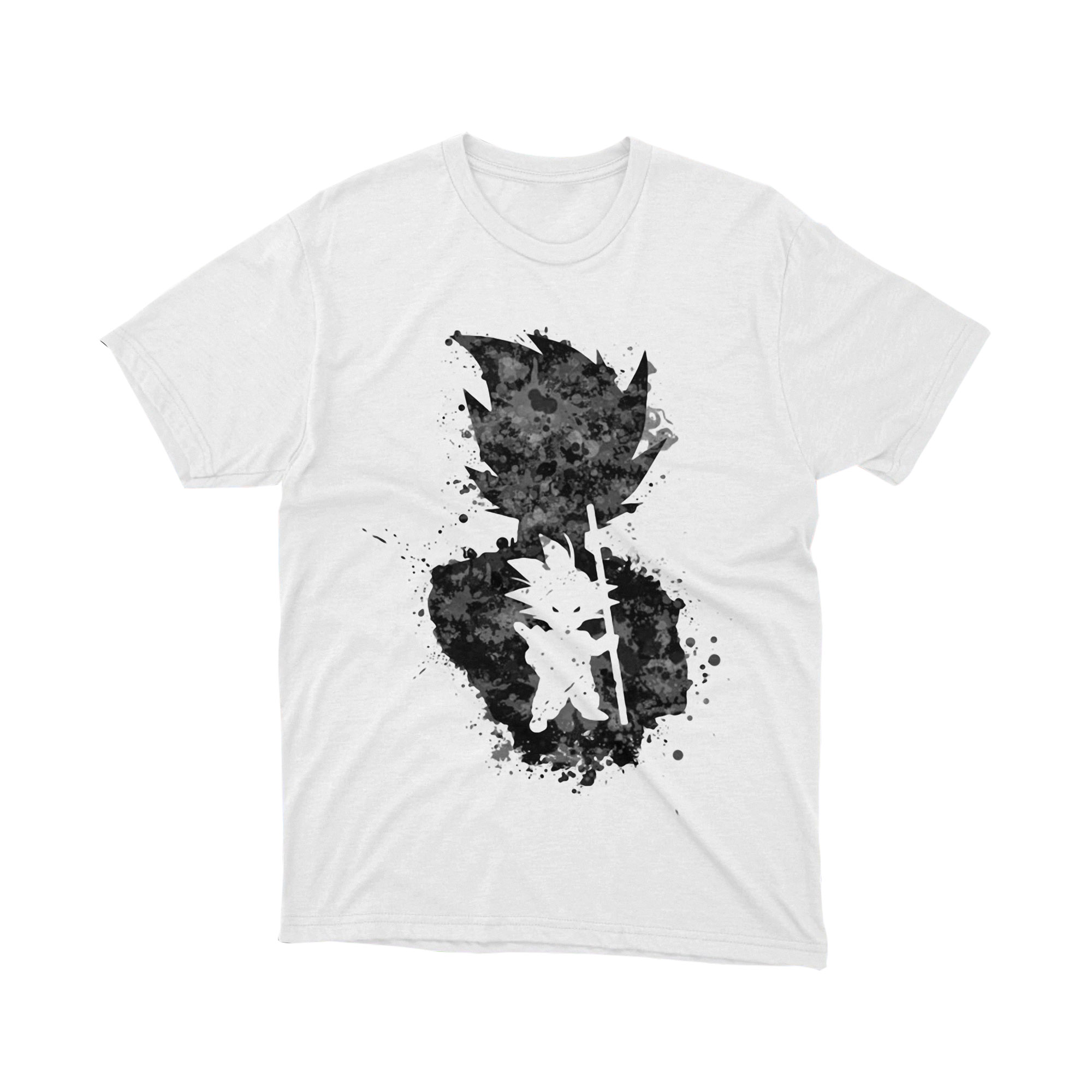 Saiyan Shadow Ink Tee Unisex Anime Graphic Shirt Dragon Ball Inspired Japanese Manga Style Monochrome Art Gift for Fans
