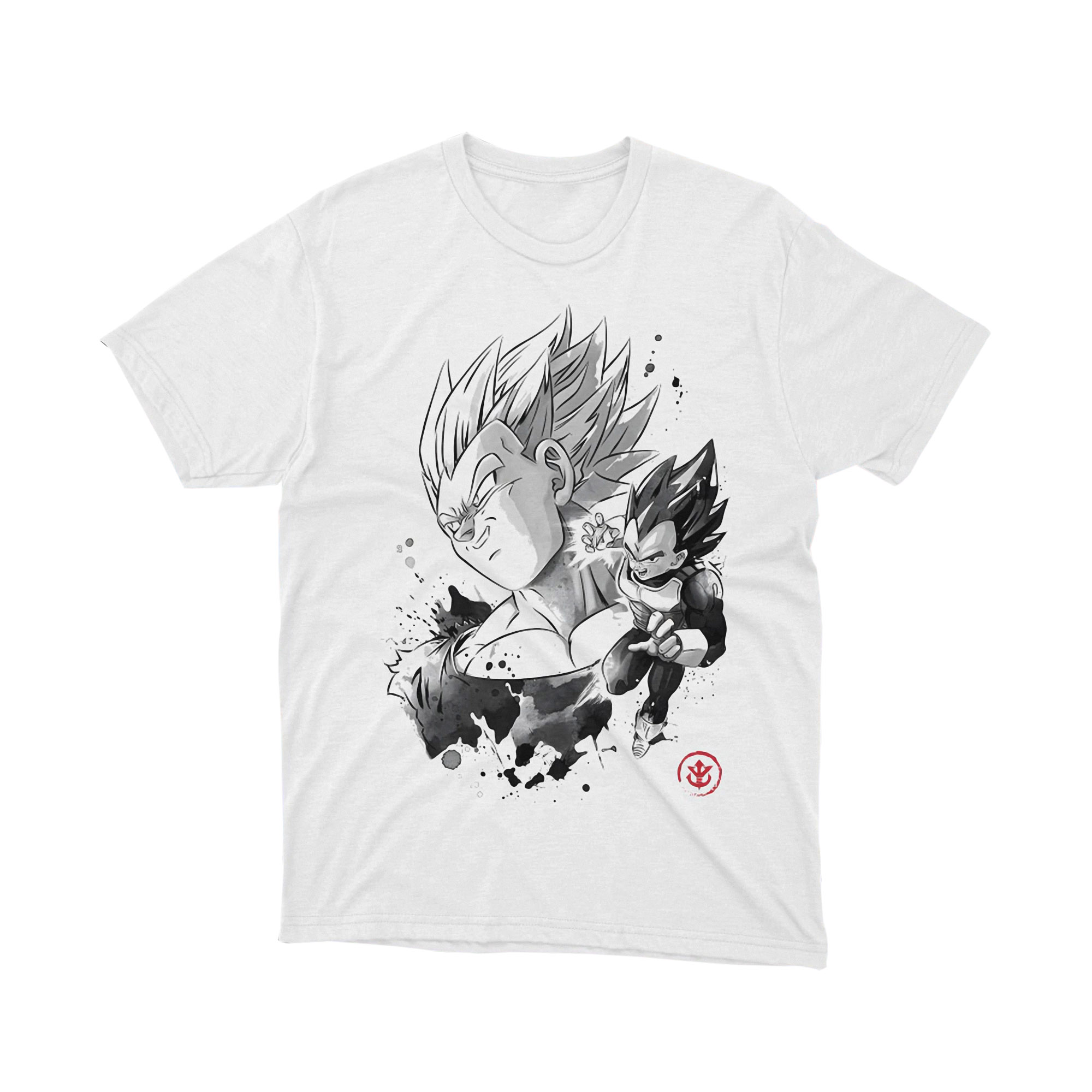 Saiyan Warrior Black Ink Style Shirt Artistic Brush Anime Graphic Tee Cool Minimal Design for Men and Women