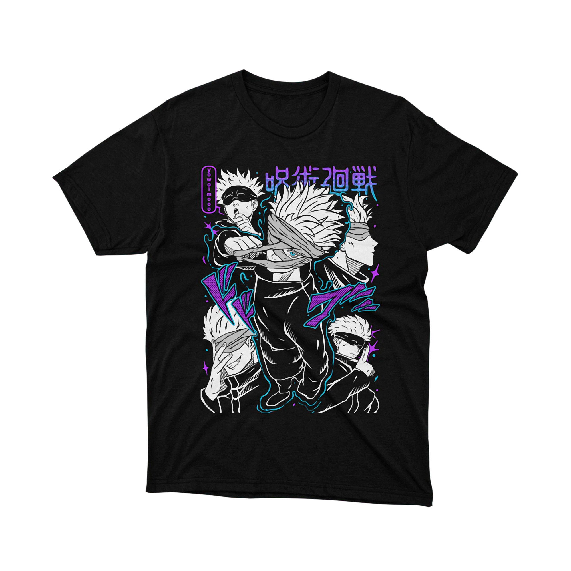 Satoru Gojo Multiple Expressions Jujutsu Kaisen Anime Panel T Shirt