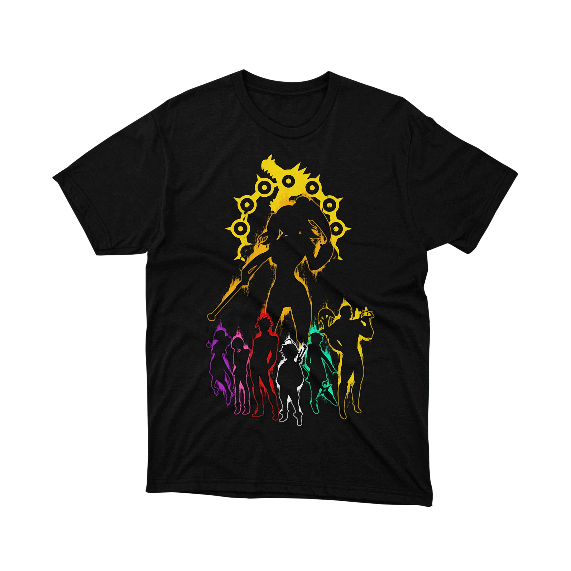 Seven Deadly Sins All Characters Silhouette Colorful Group T Shirt
