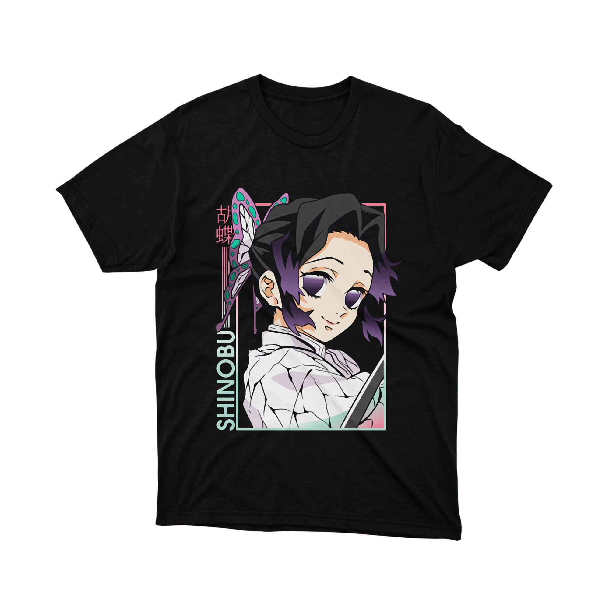 Shinobu Kocho Pastel Colors Demon Slayer Anime T Shirt Japanese Otaku Style