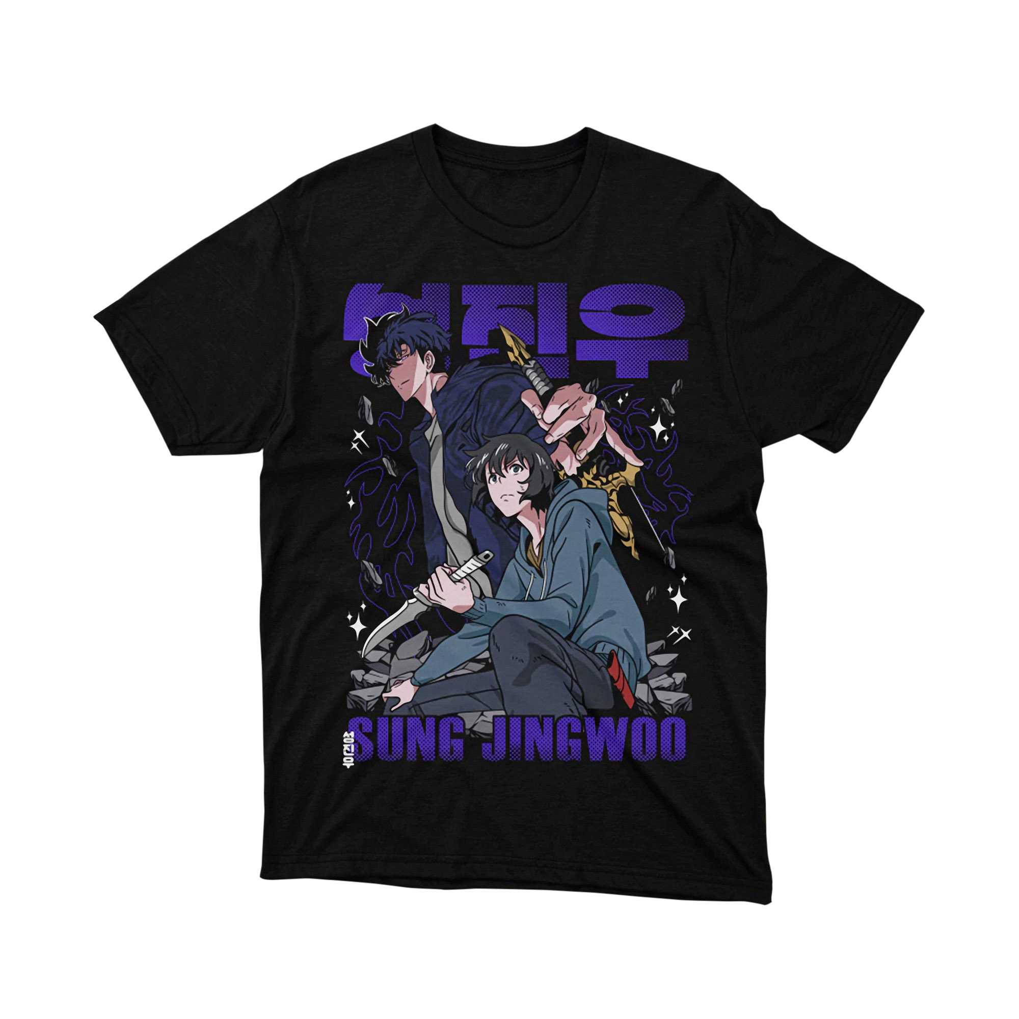 Solo Leveling Sung Jinwoo Shadow Monarch Dual Blade T Shirt
