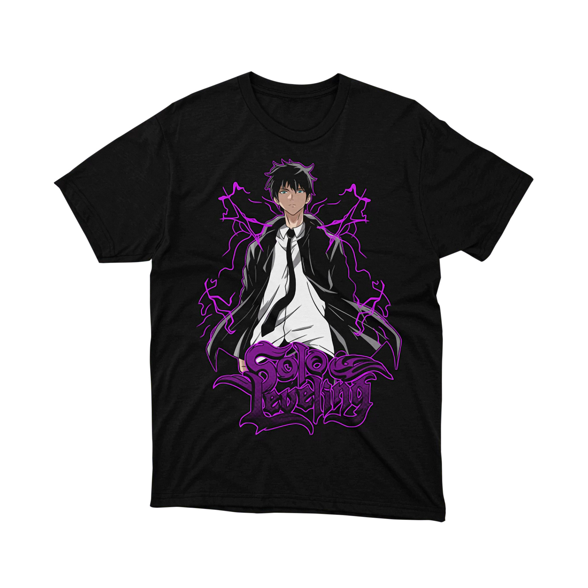 Solo Leveling Sung Jinwoo Shadow Monarch Purple Neon T Shirt