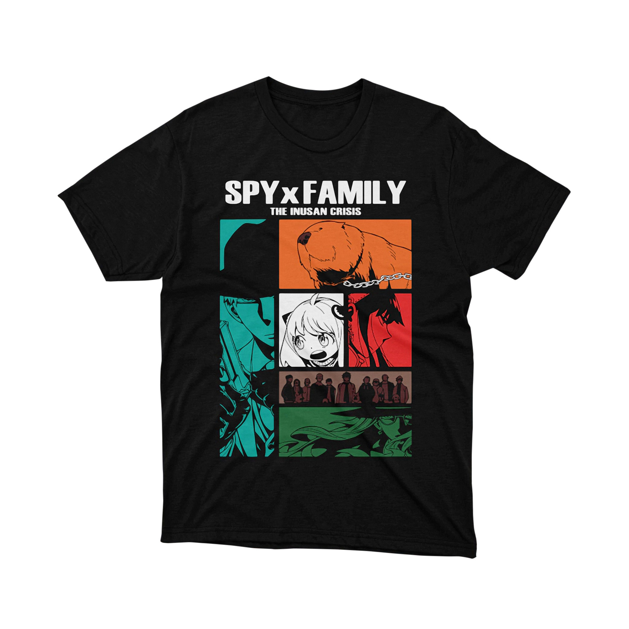 Spy Family Inusan Crisis T Shirt Anime Graphic Panel Tee Stylish Japanese Cartoon Style Shirt for Men and Women Gift