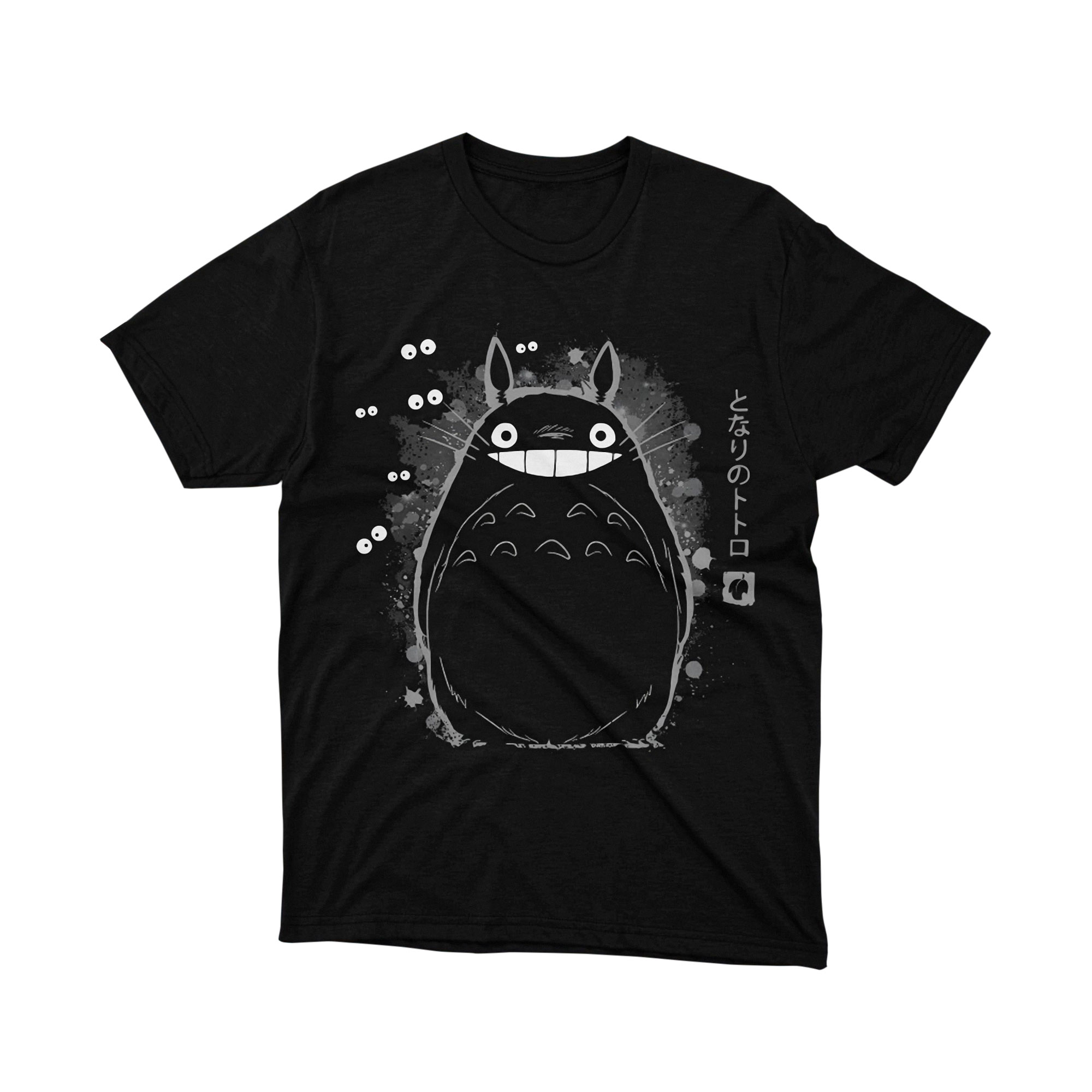 Studio Ghibli My Neighbor Totoro Ink Splash Black T Shirt