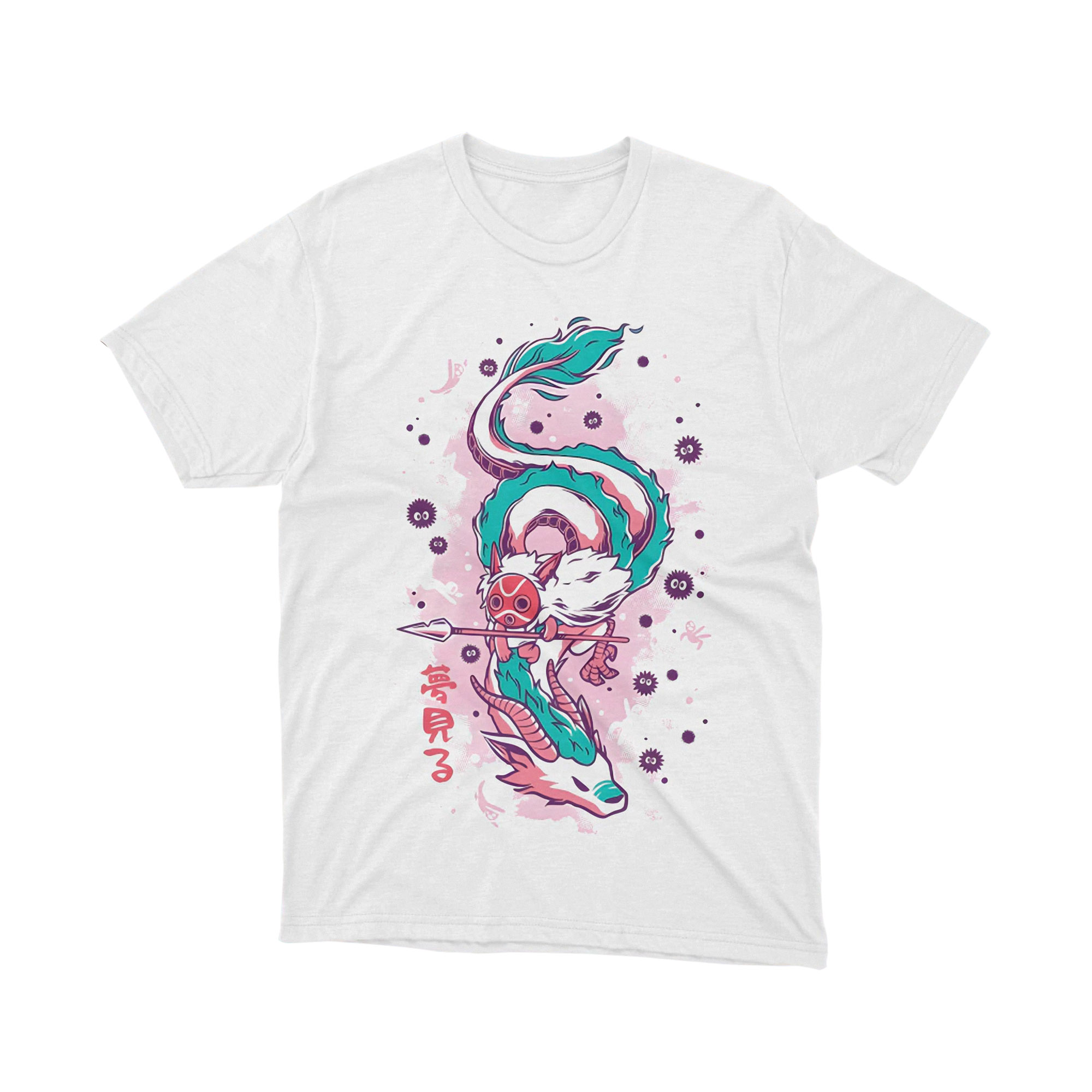 Studio Ghibli Princess Mononoke San Haku Neon T Shirt