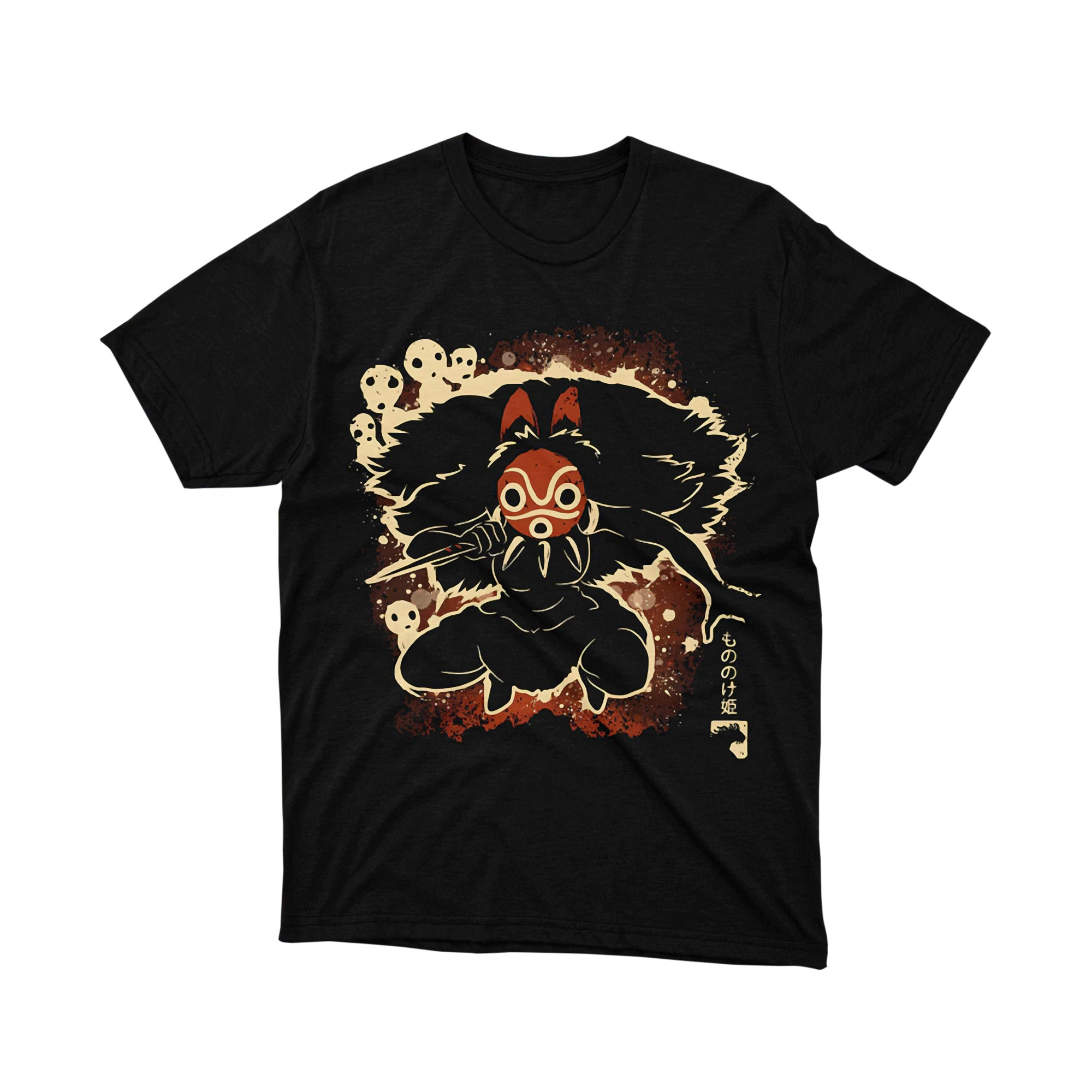 Studio Ghibli Princess Mononoke San Kodama Dark T Shirt