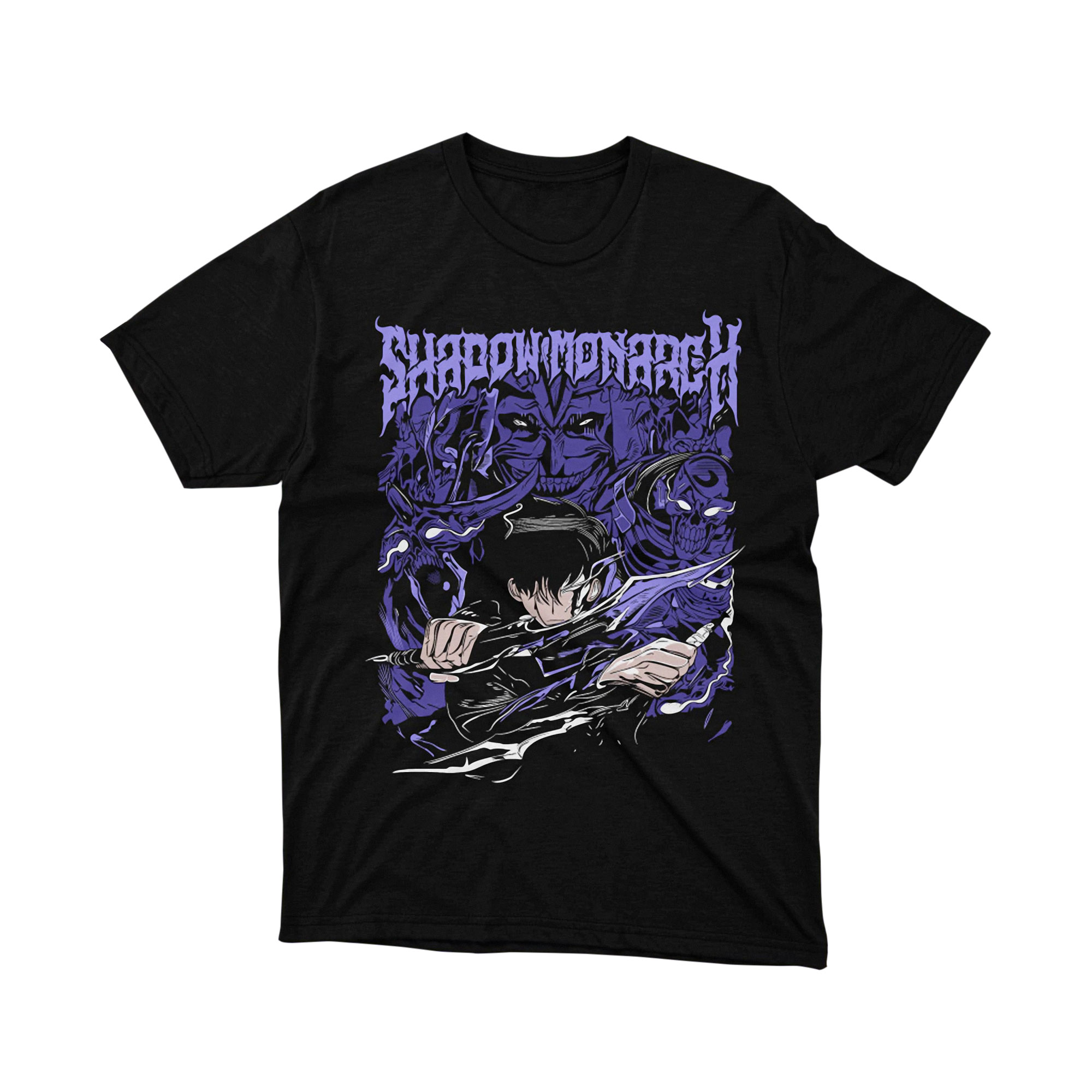 Sung Jinwoo Shadow Monarch Purple Electric Aura Solo Leveling T Shirt