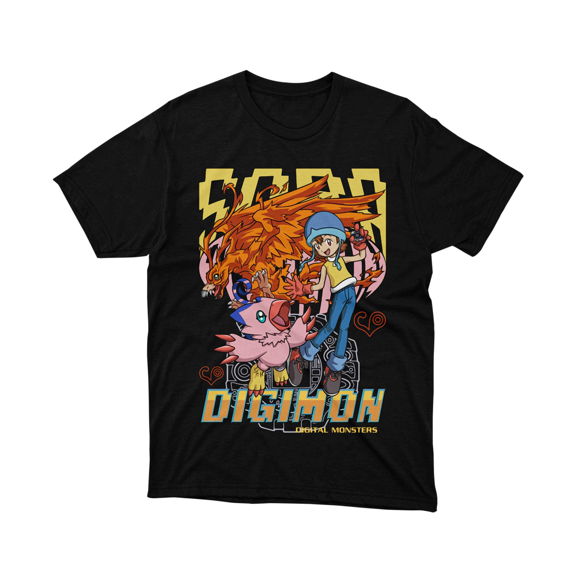 Taichi Yagami Agumon Greymon Digimon Adventure Anime T Shirt Courage Crest 1999