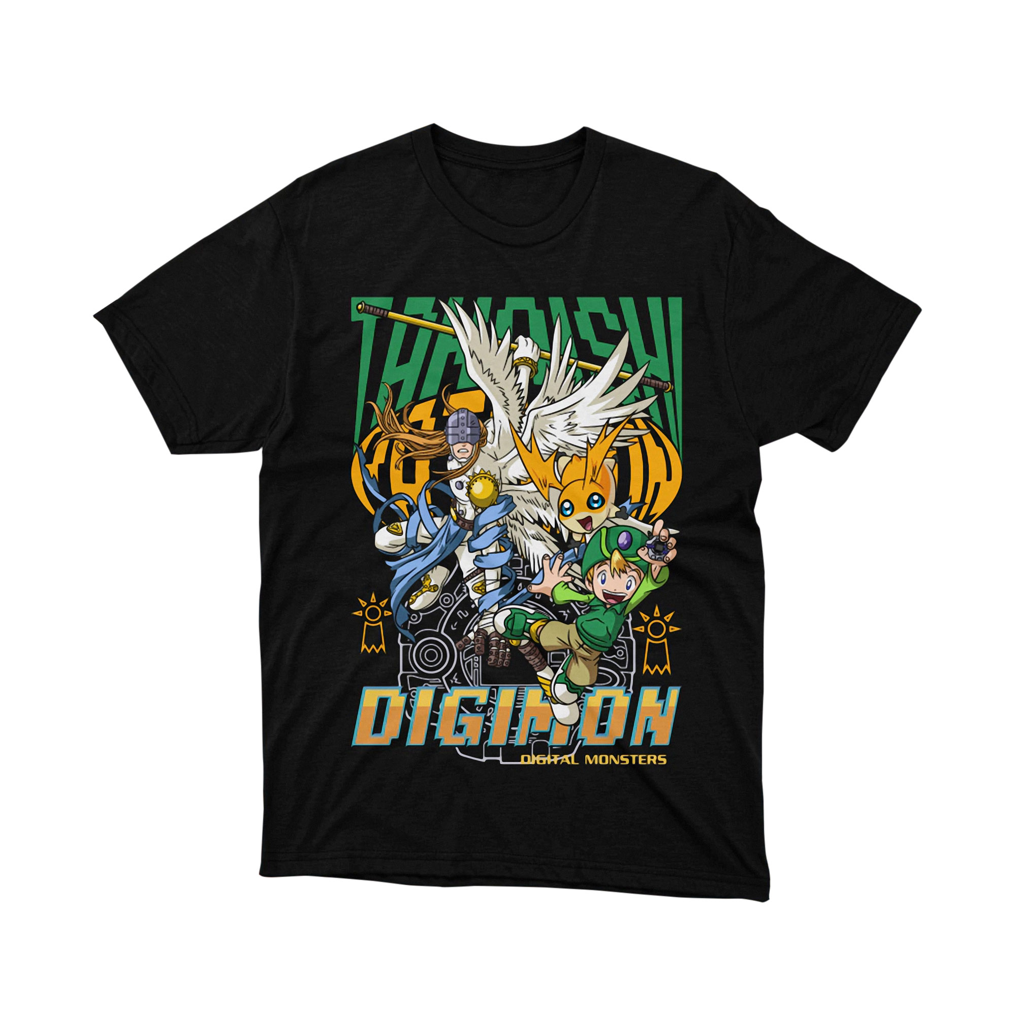 Takeru Takaishi Patamon Angemon Digimon Adventure Anime T Shirt Crest of Hope 1999