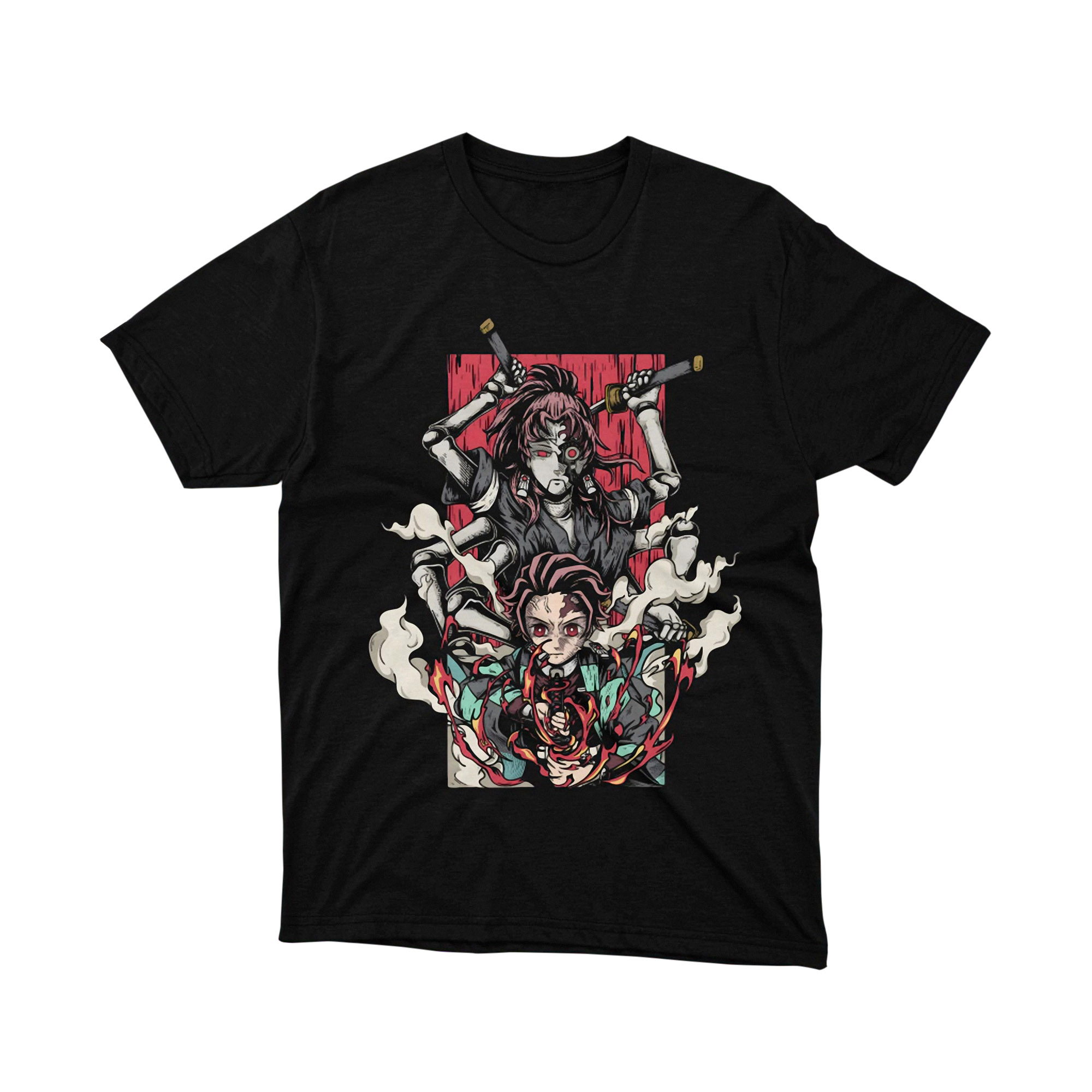 Tanjiro Kamado Fox Mask Water Slice Demon Slayer Anime T Shirt Otaku Gift