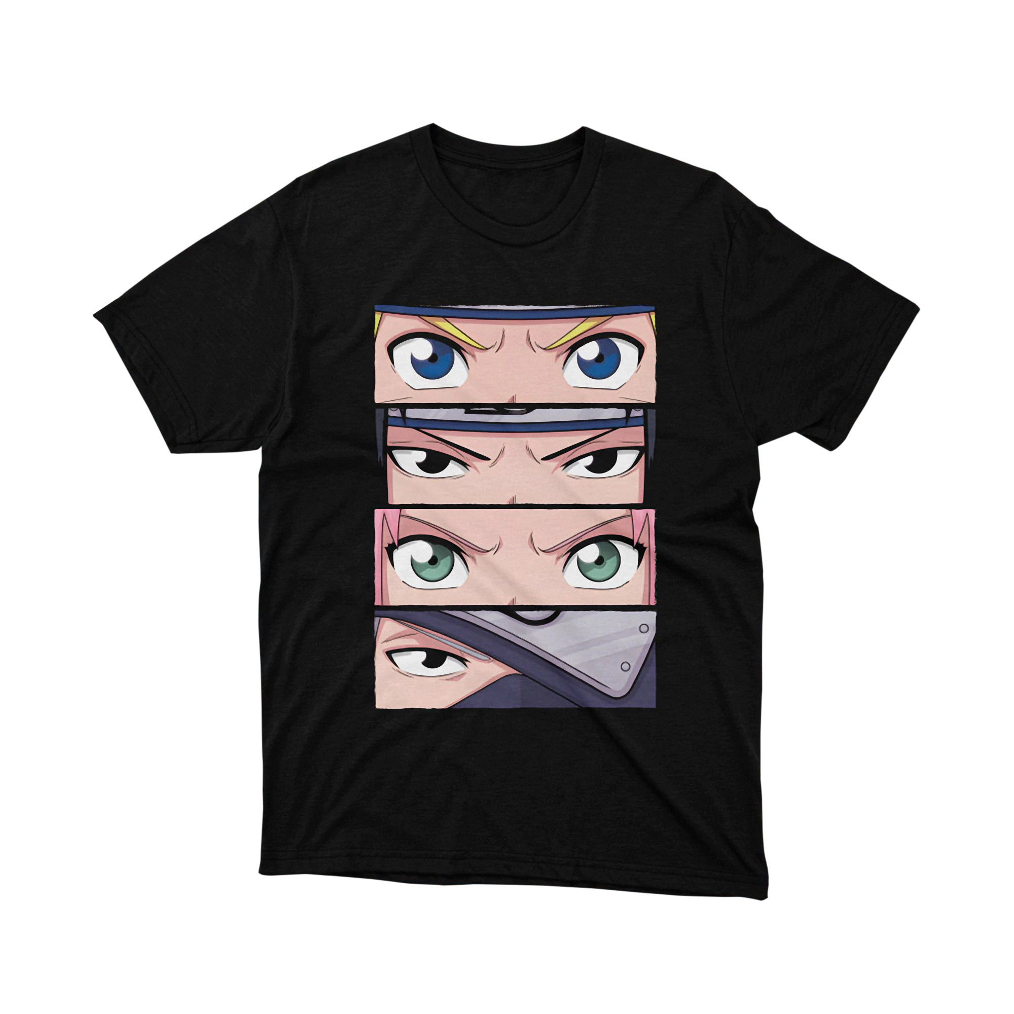 Team 7 Eyes Naruto Sasuke Sakura Kakashi Panel Anime Graphic T Shirt