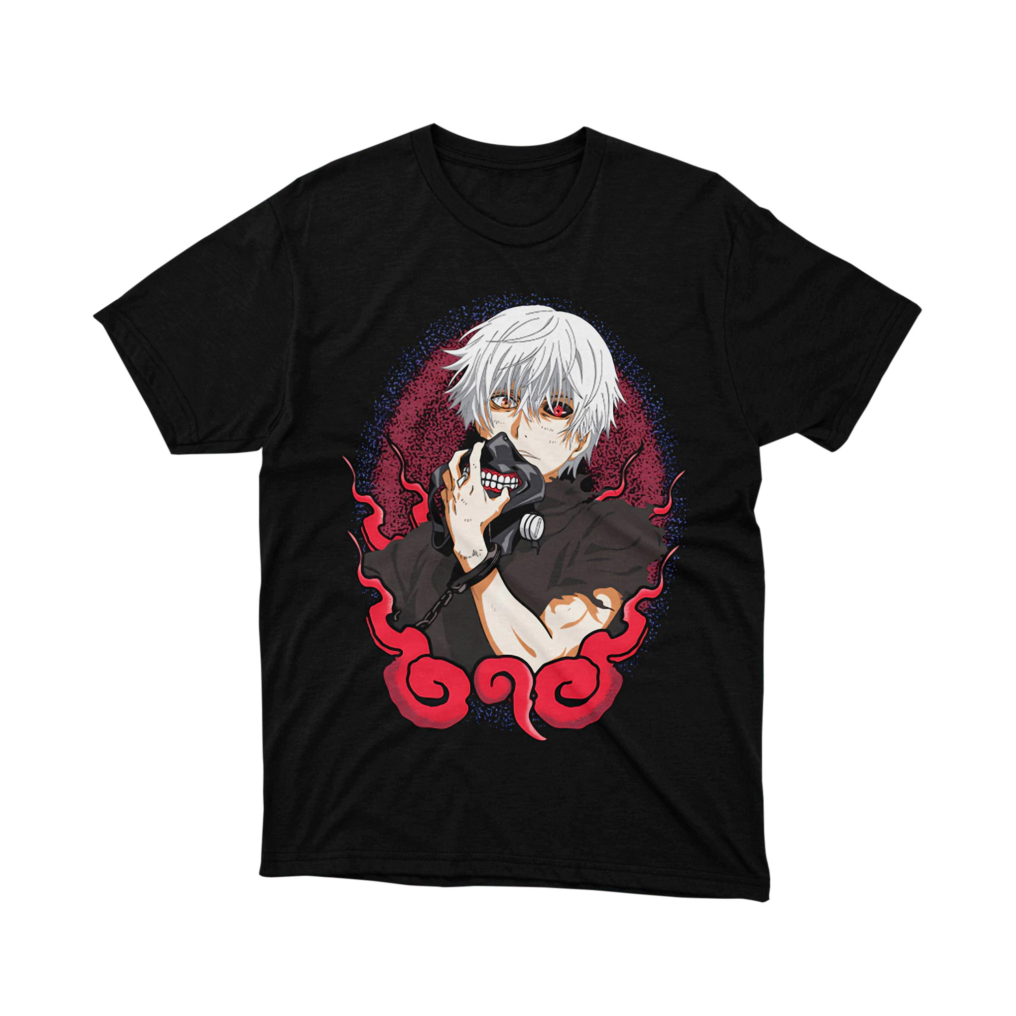 Tokyo Ghoul Kaneki Mask Red Aura Street Fashion Anime T Shirt