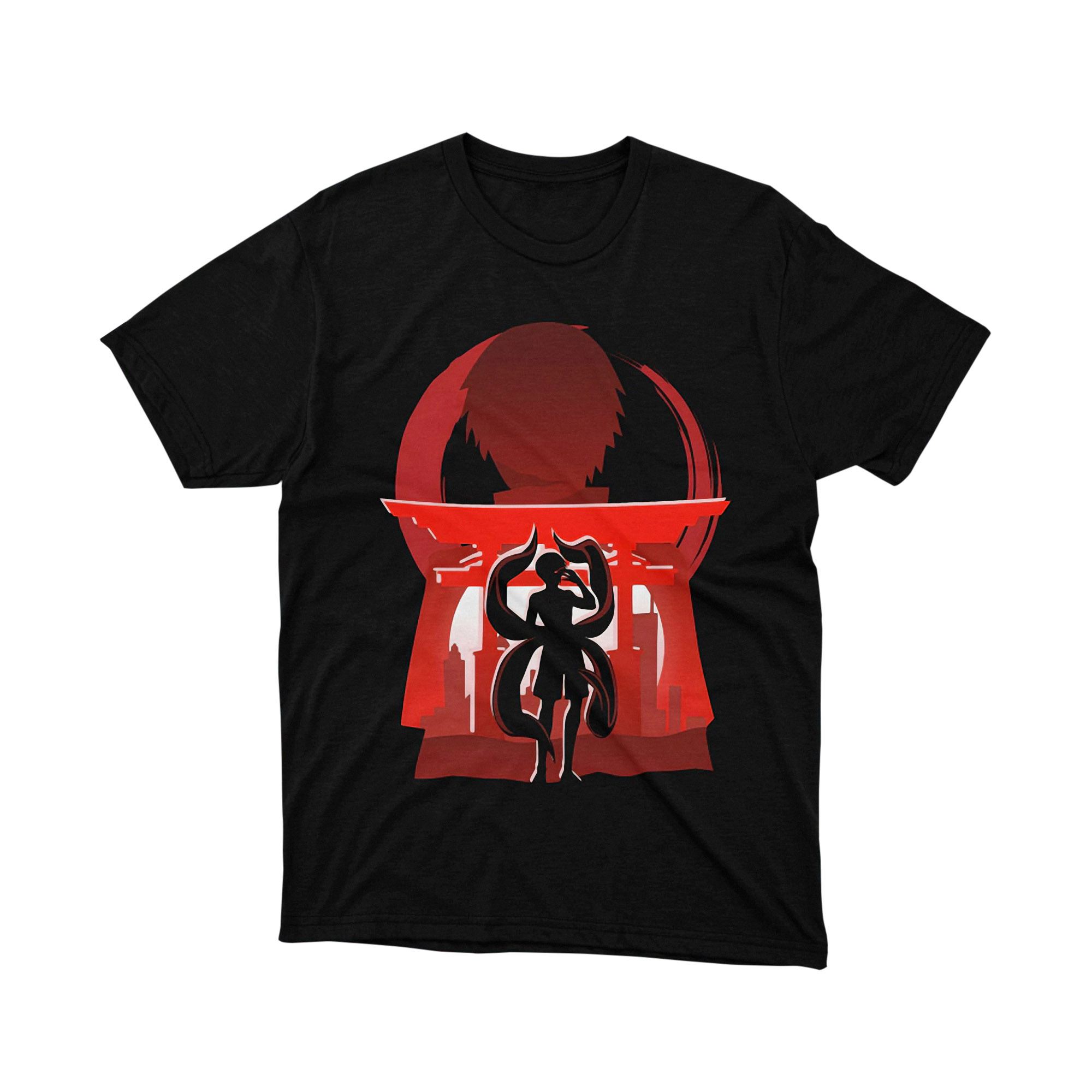 Tokyo Ghoul Kaneki Red Torii Silhouette Stylish Modern T Shirt