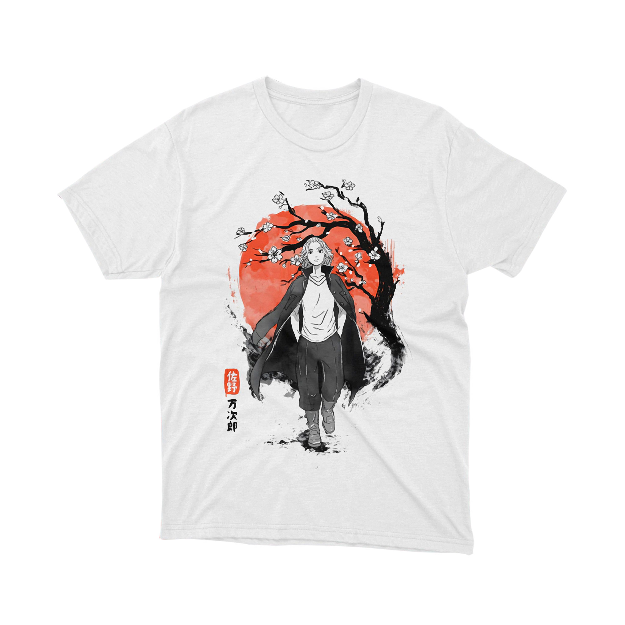 Tokyo Revengers Manjiro Sano Sakura Red Sun Art White T Shirt
