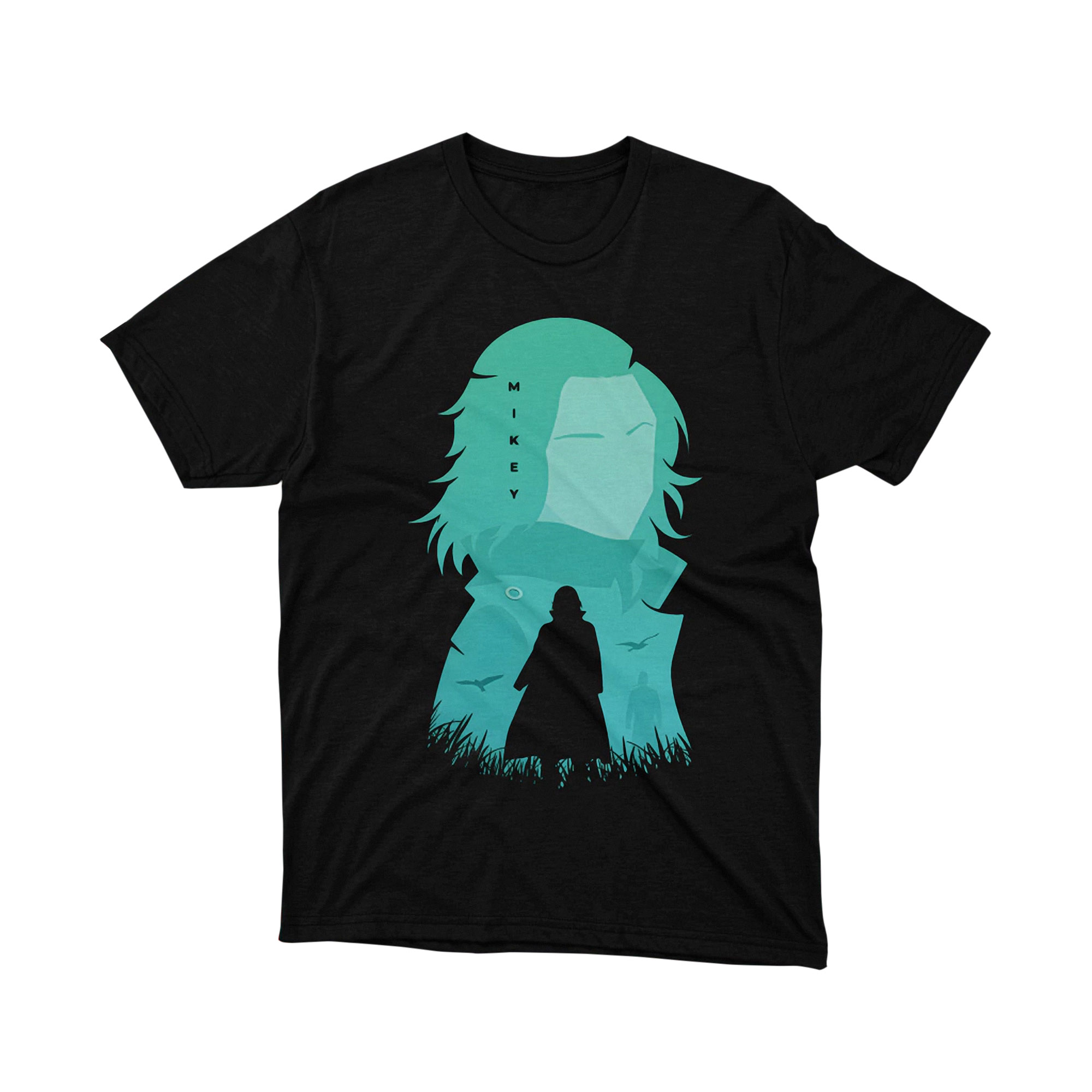 Tokyo Revengers Mikey Blue Silhouette Double Exposure Anime T Shirt