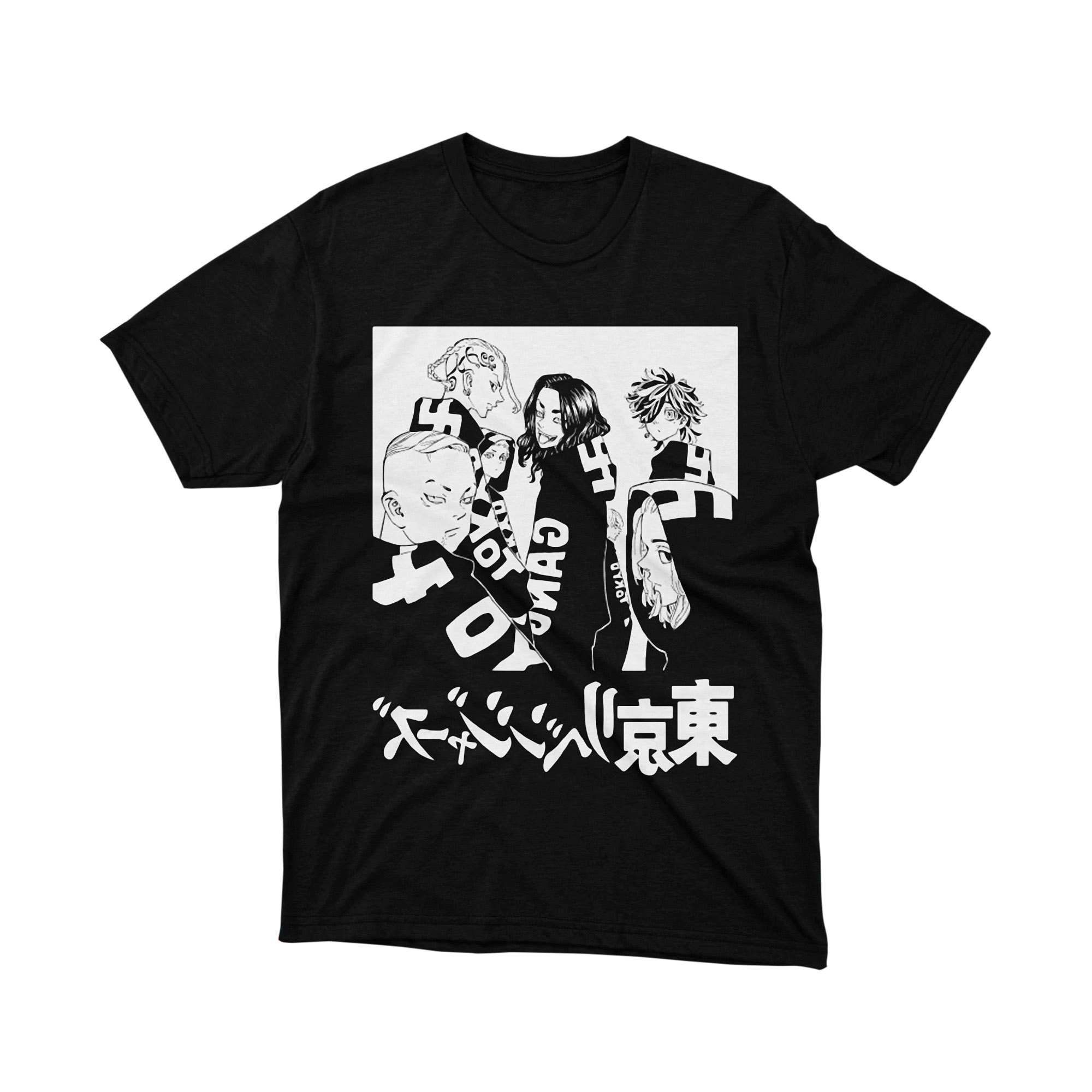 Tokyo Revengers Toman Gang Members Black White T Shirt