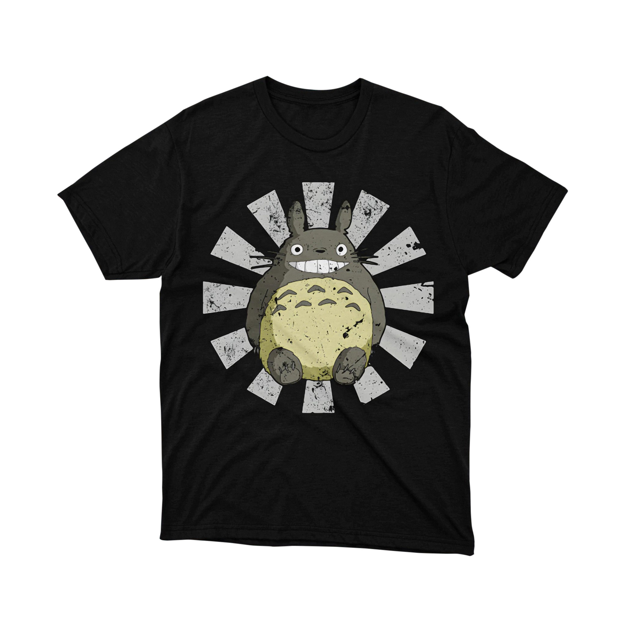 Totoro Grunge Rising Sun Distressed Art Japanese Cute T Shirt