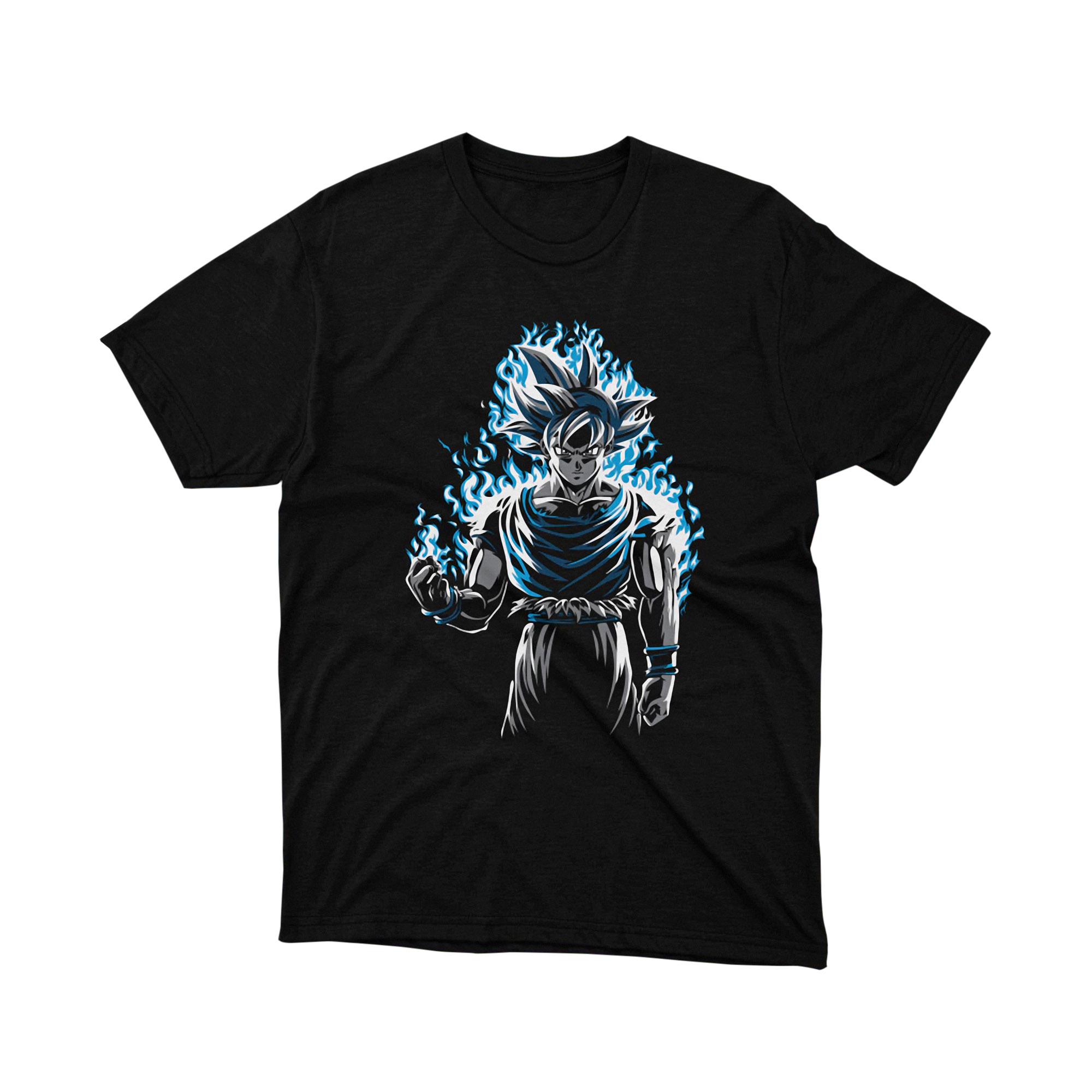 Ultra Instinct Energy Tee Unisex Anime Graphic Shirt Dragon Ball Inspired Japanese Manga Style Blue Flame Gift for Fans